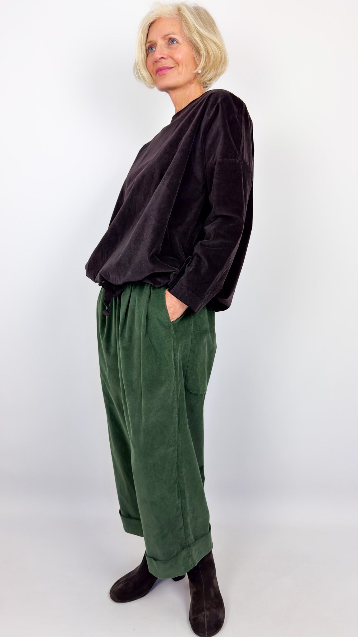 Album Di Famiglia V Drawstring Blouse Brown