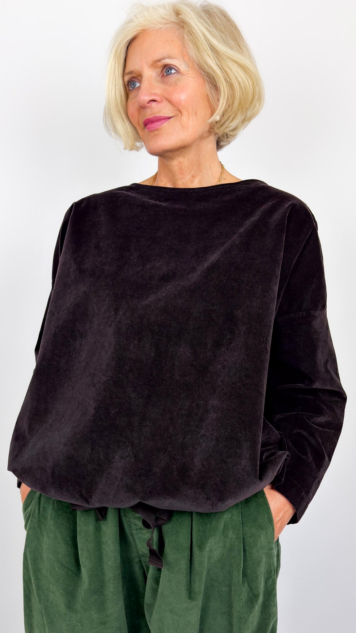 Album Di Famiglia V Drawstring Blouse Brown