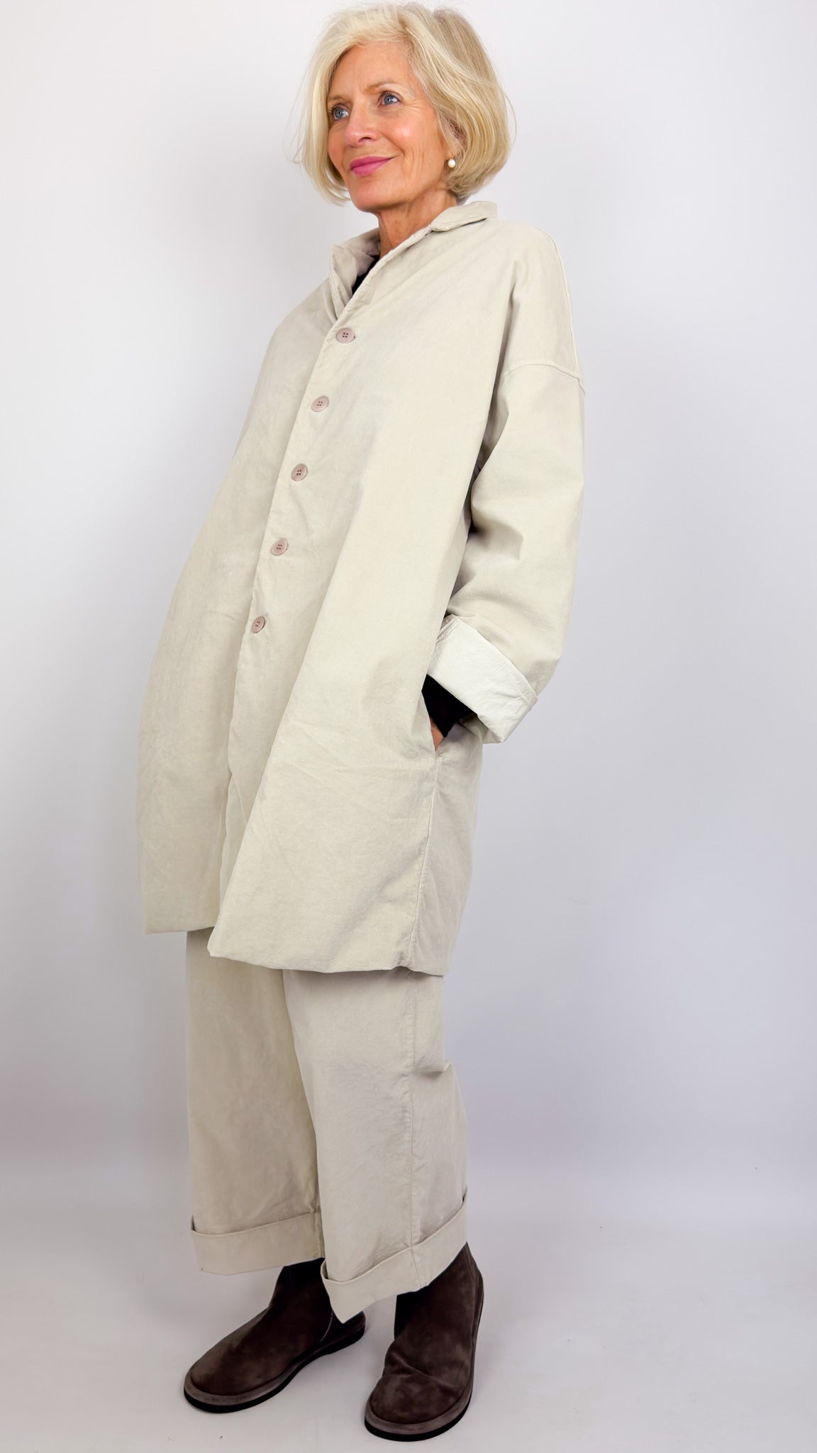 Album Di Famiglia V Long Blazer Oatmeal