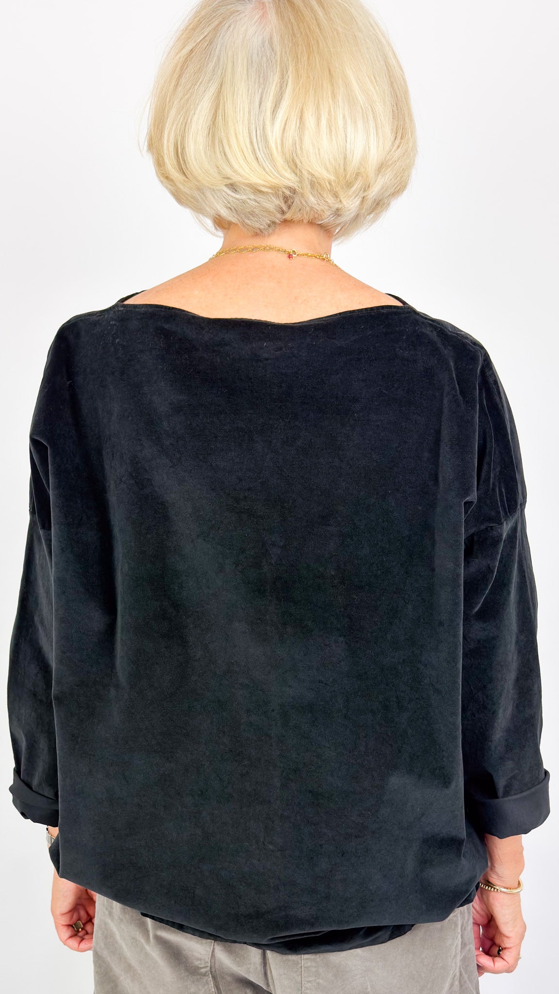 Album Di Famiglia V Drawstring Blouse Black