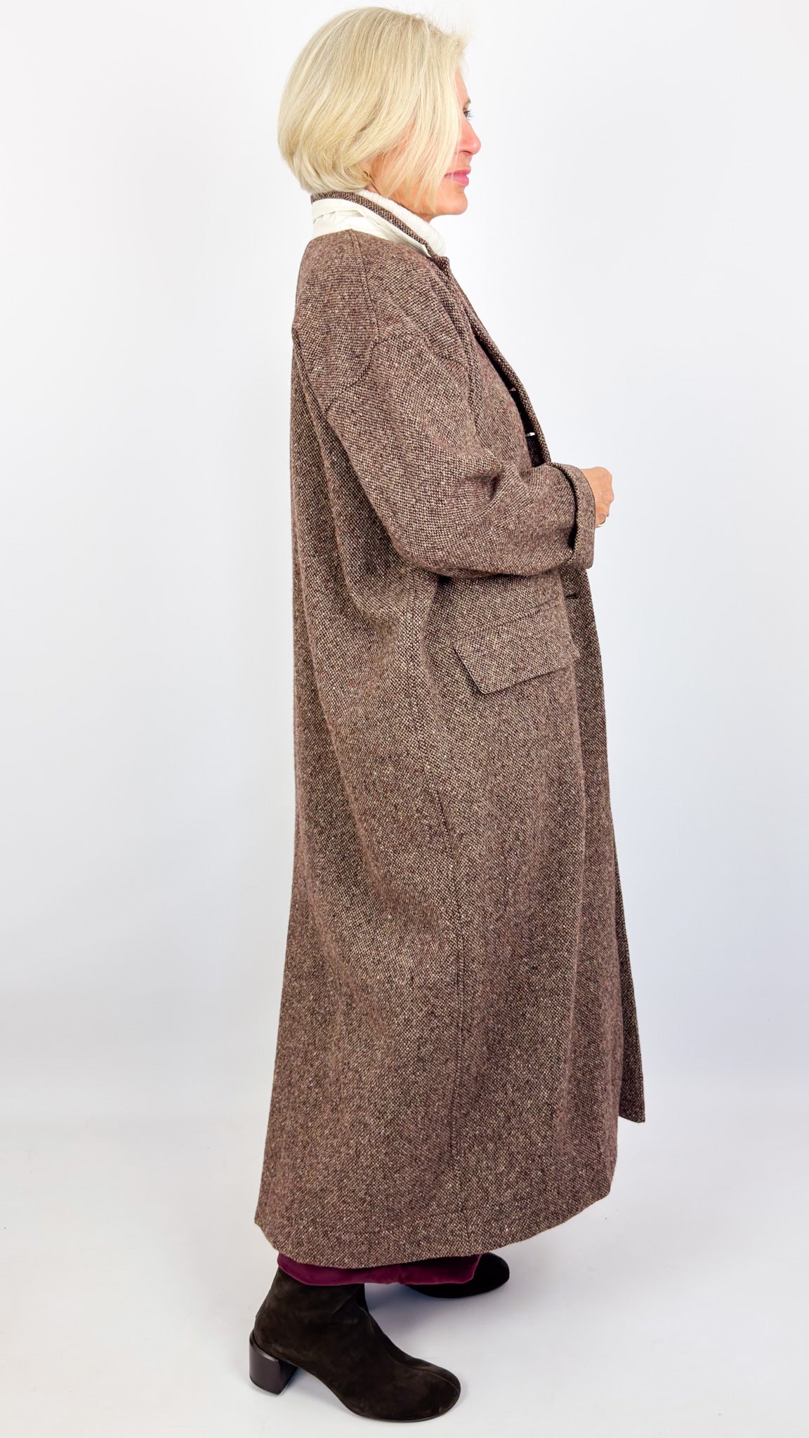 Album Di Famiglia TW Long Coat Wine-Taupe