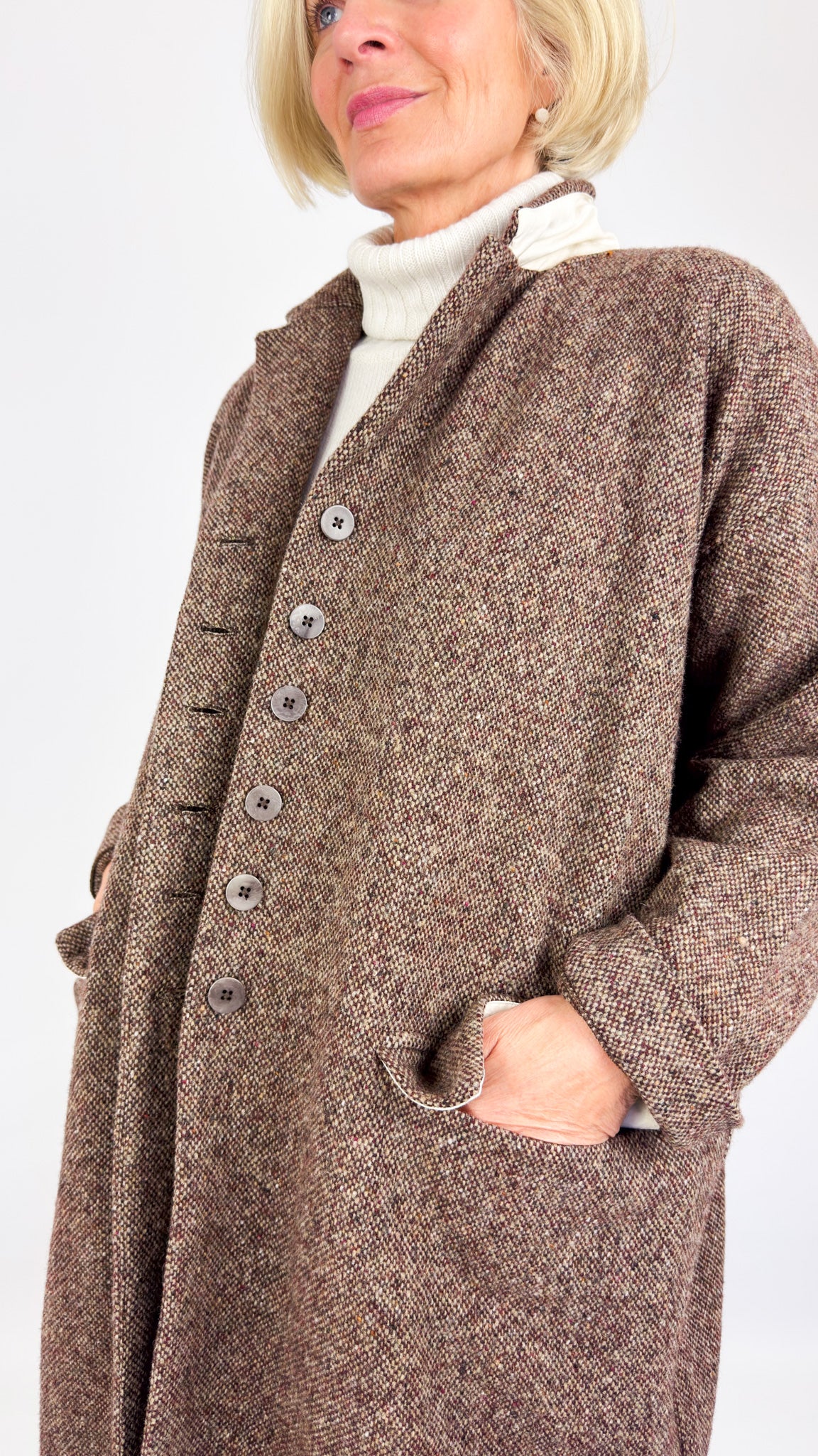 Album Di Famiglia TW Long Coat Wine-Taupe
