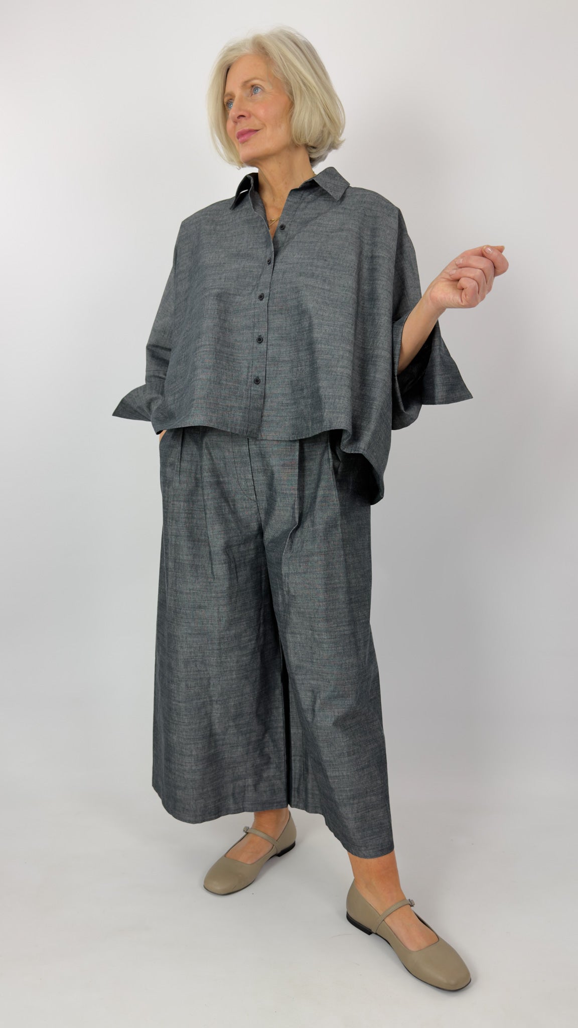 Sort Aarhus Louia Trousers Blue/Grey