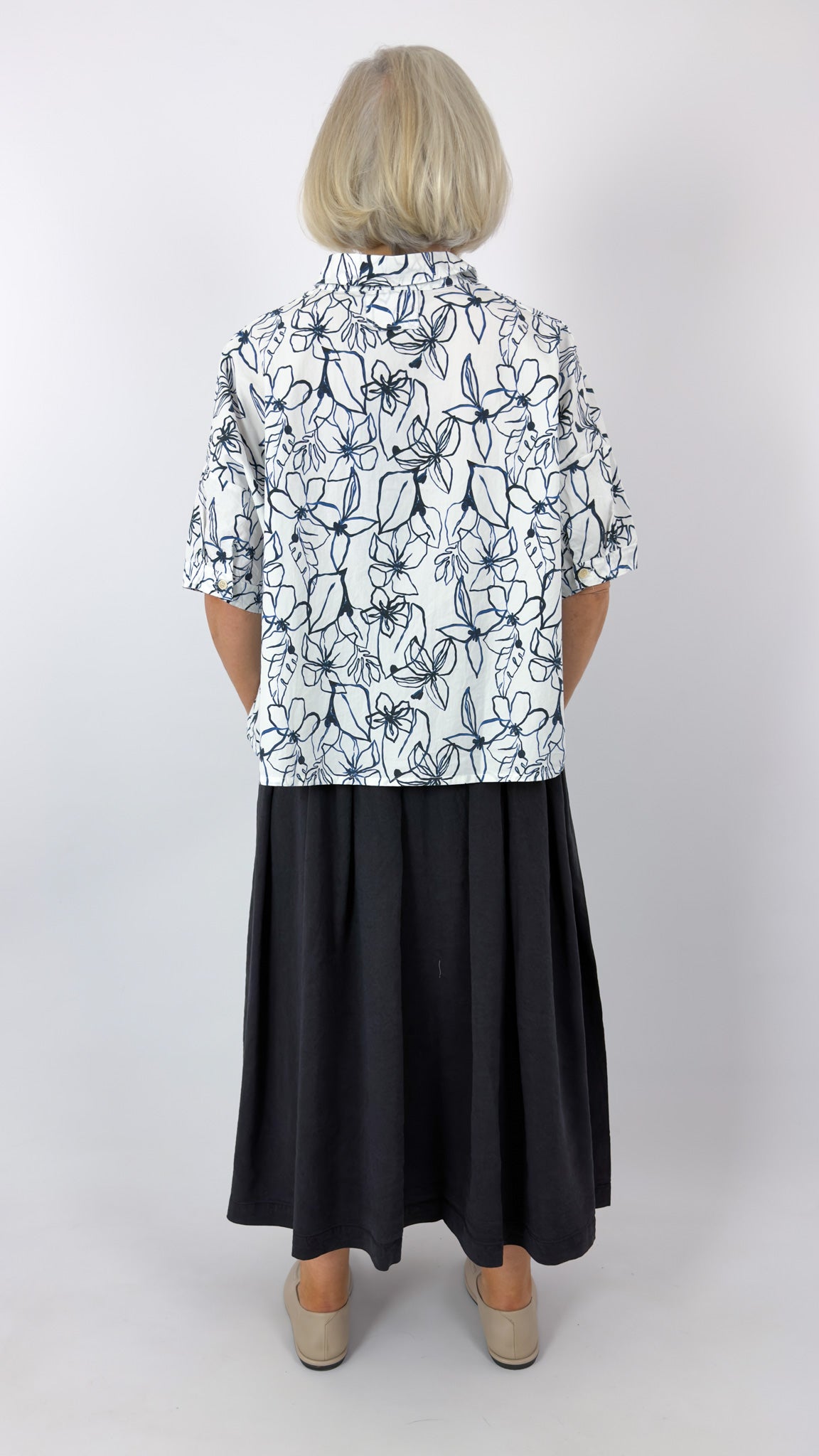 Aequamente 158 Shirt Blue Flowers