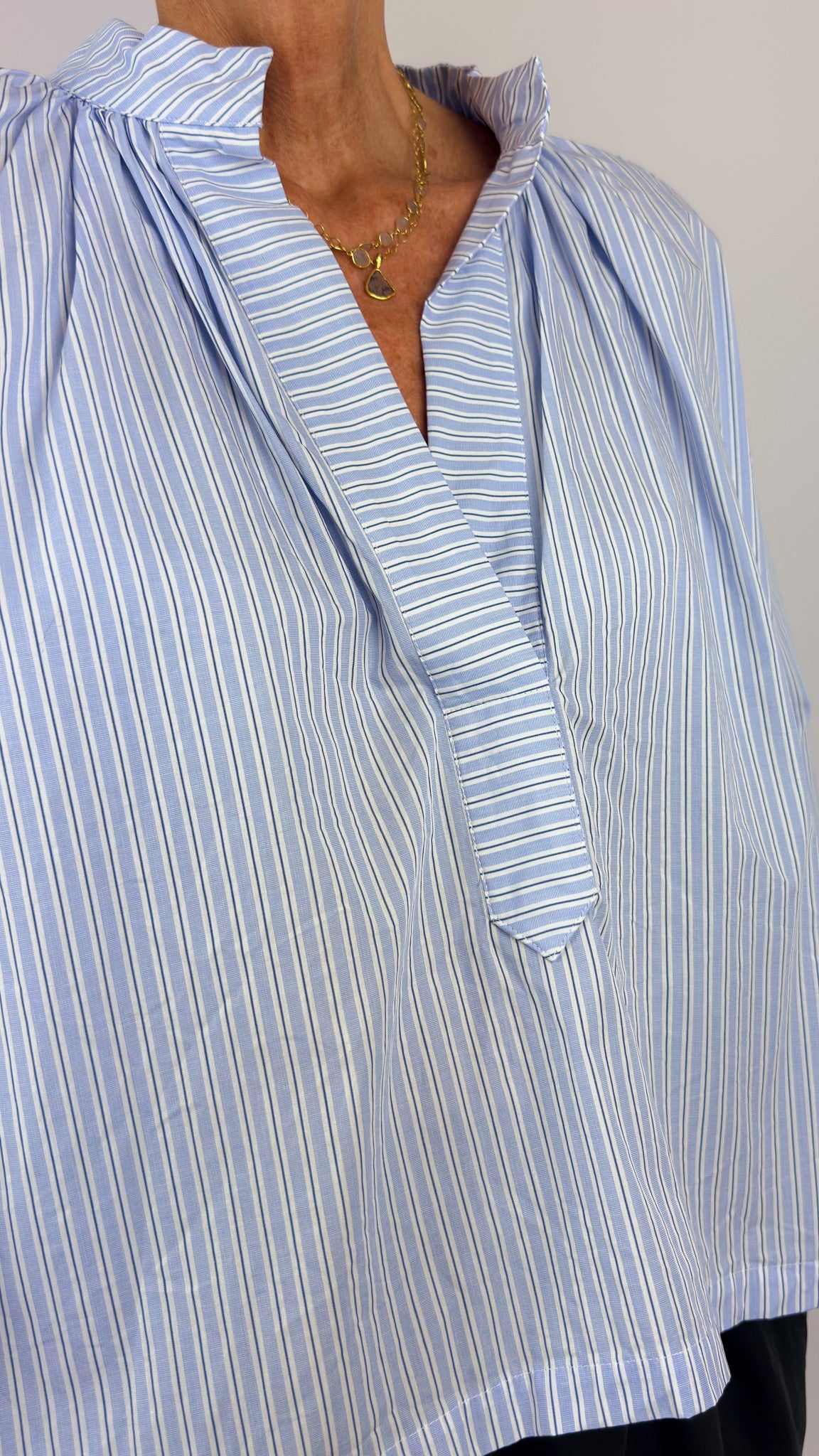 Gallego Desportes 413 Blouse Blue Stripe