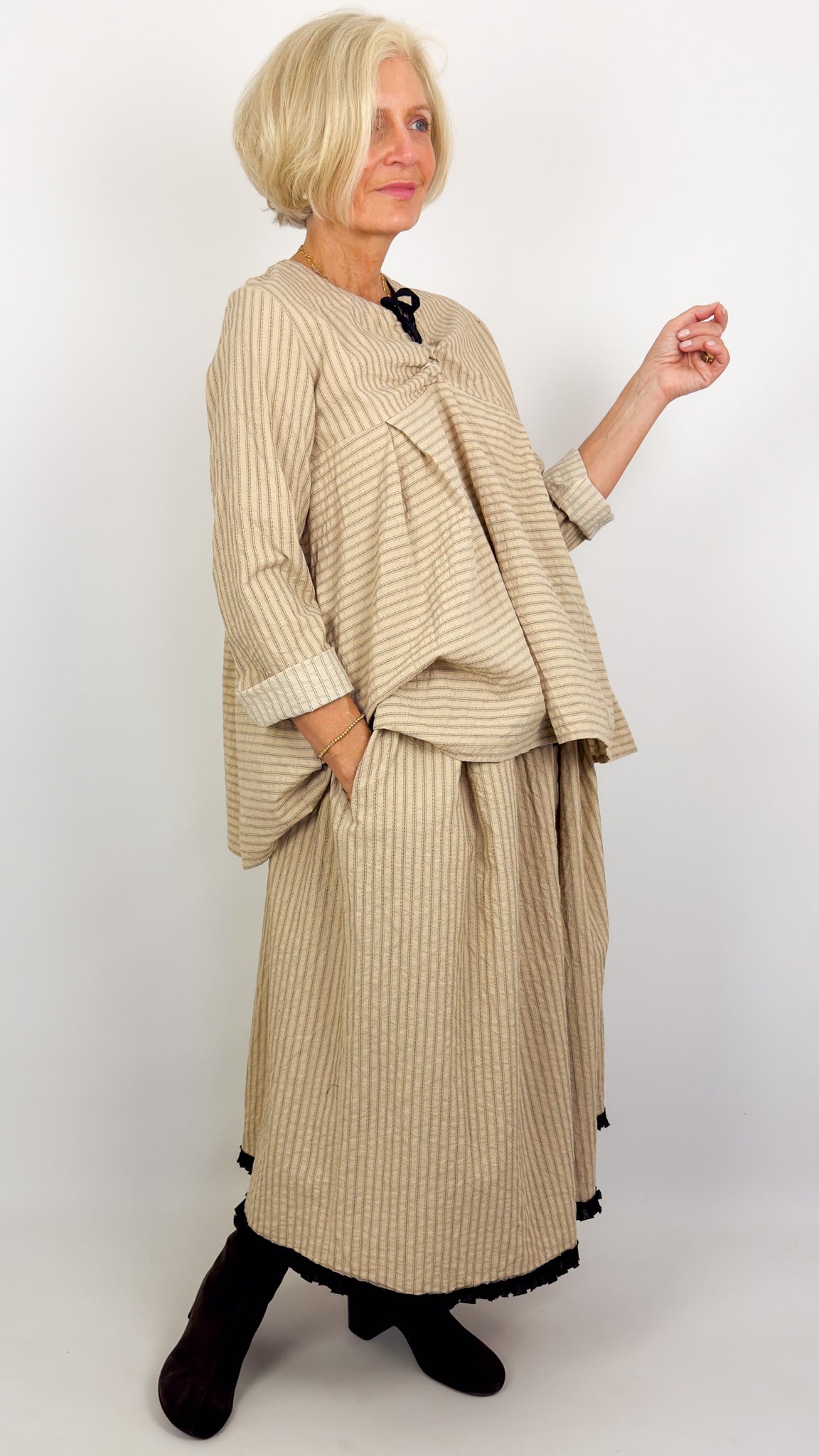Barbara Lang ERC XXIIa Skirt Beige Stripe