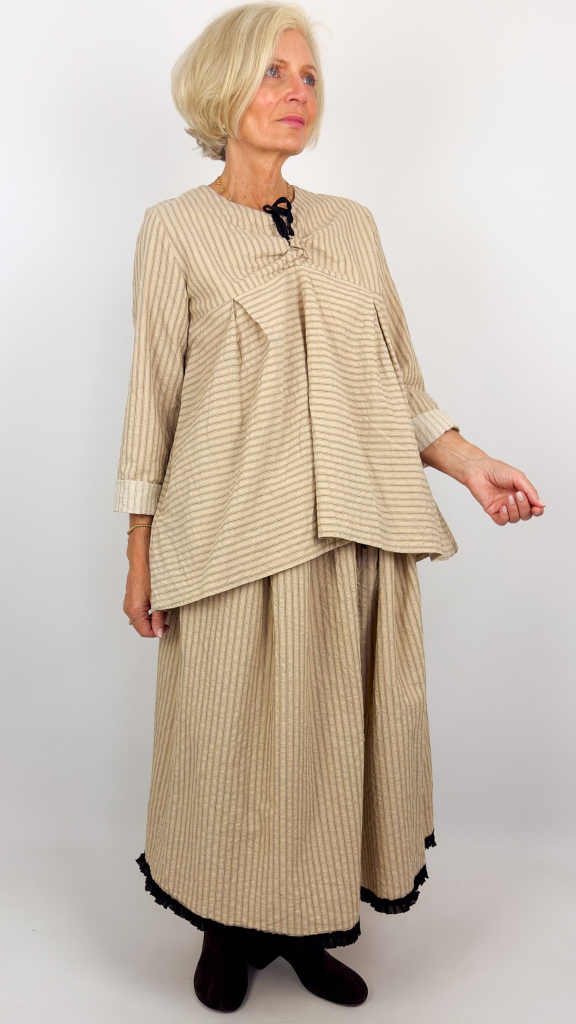 Barbara Lang ERC II Blouse Beige Stripe