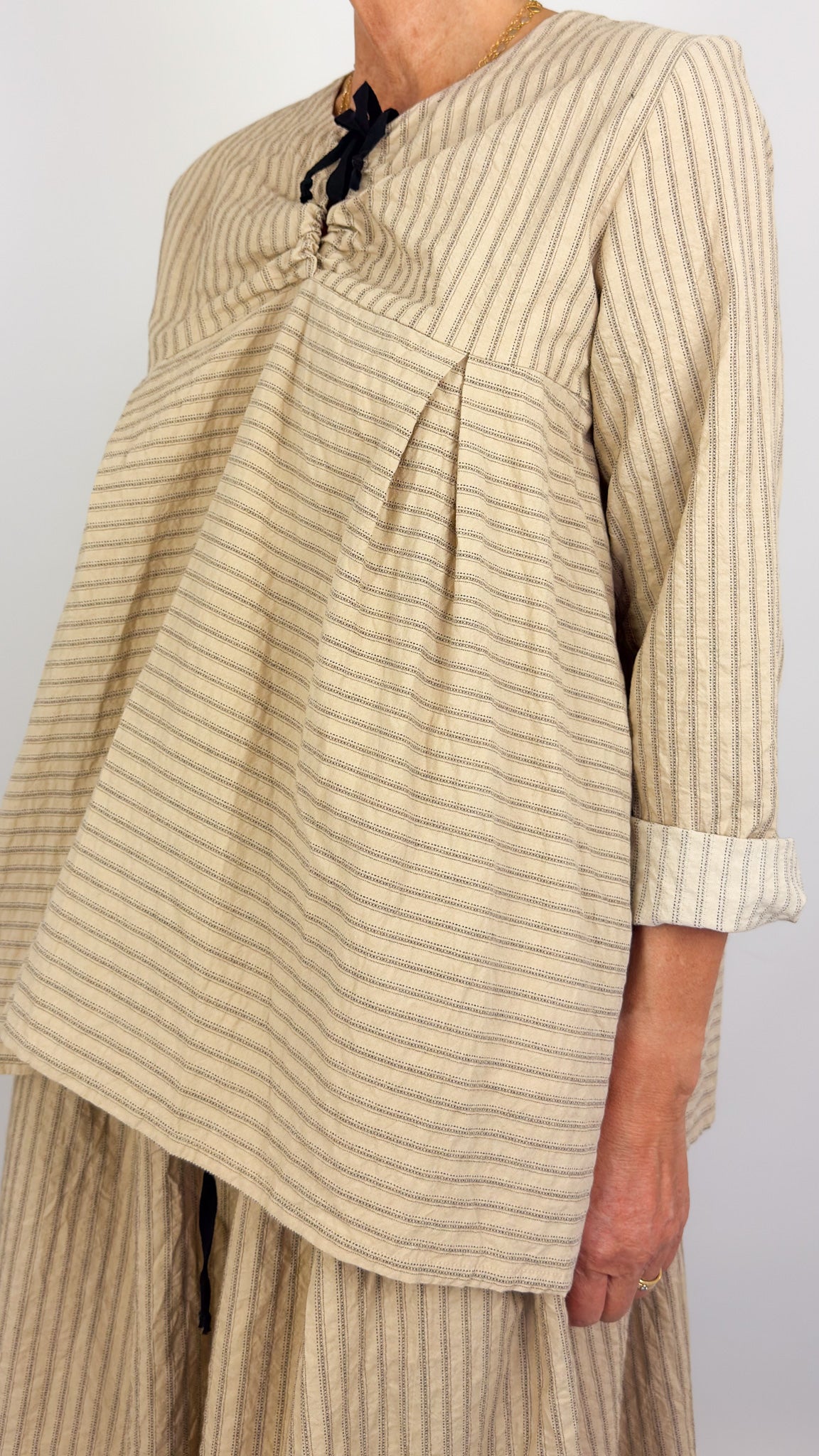 Barbara Lang ERC II Blouse Beige Stripe