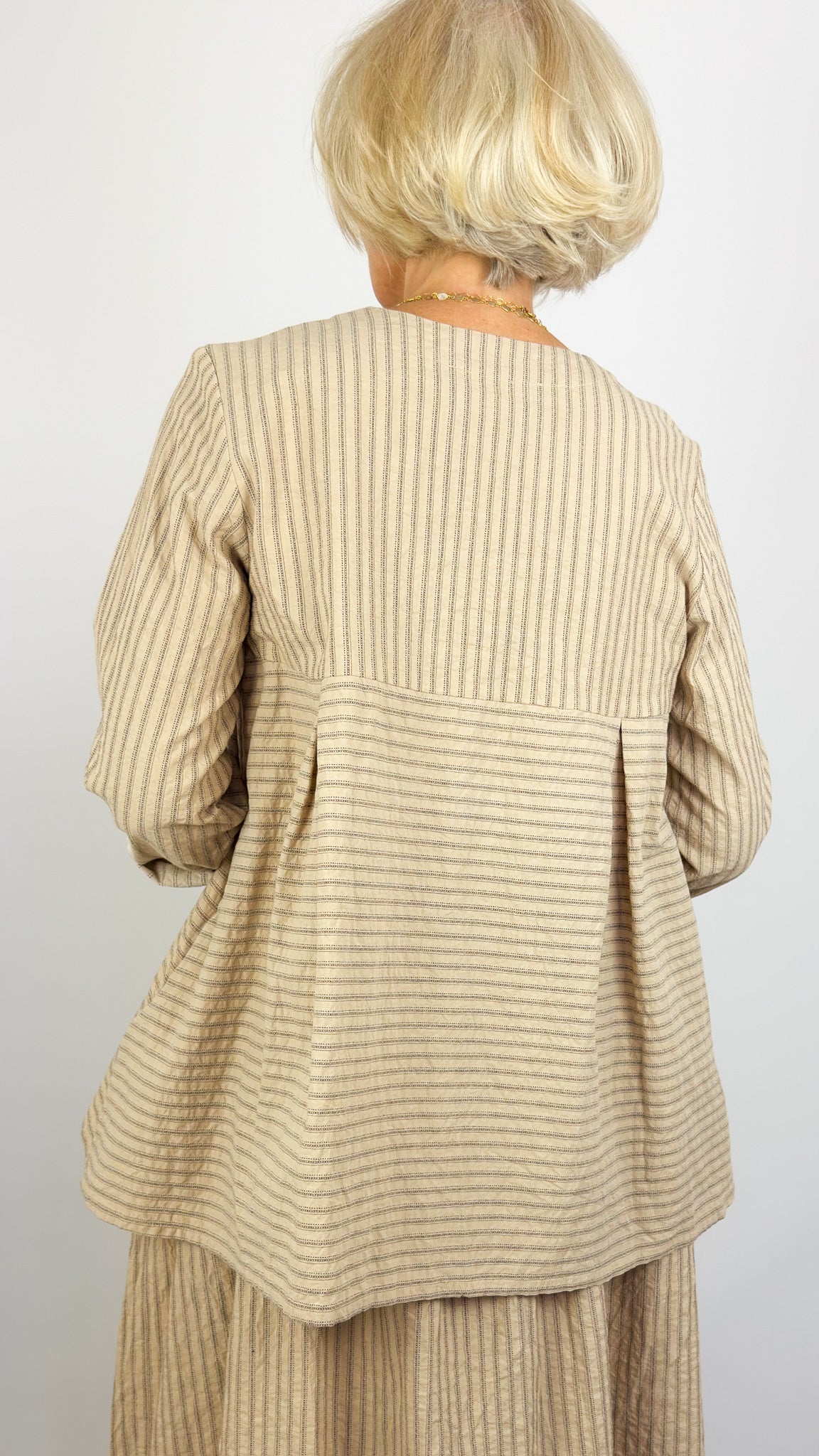 Barbara Lang ERC II Blouse Beige Stripe