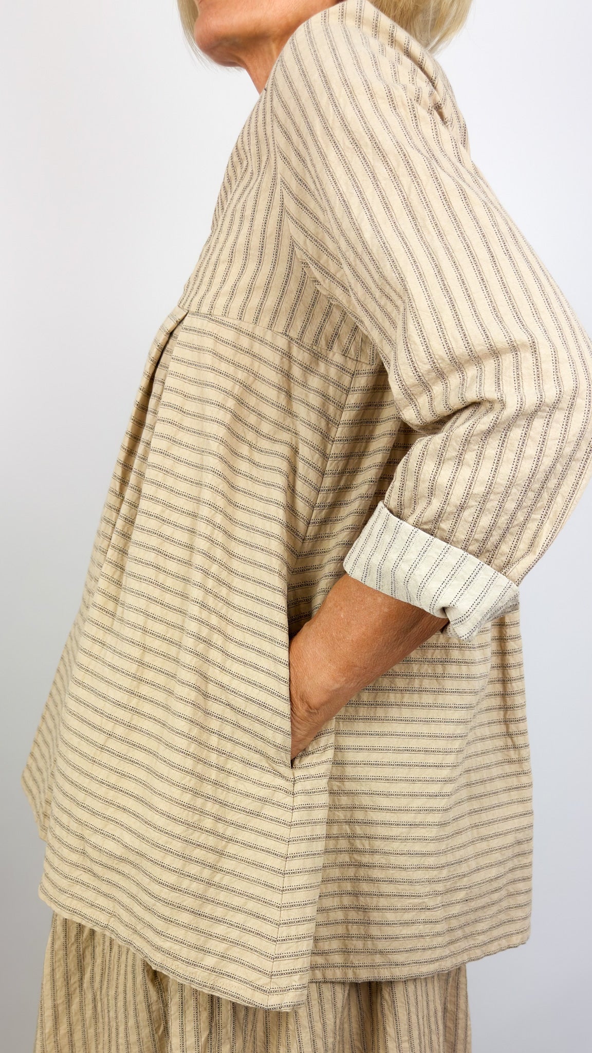 Barbara Lang ERC II Blouse Beige Stripe