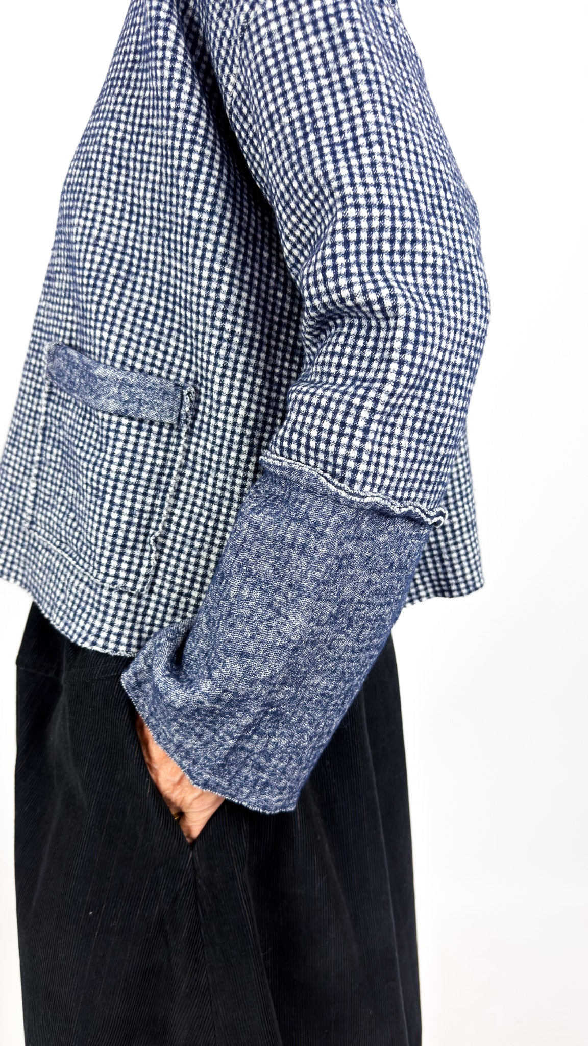 Barbara Lang VICI XXIV Blouse Navy Gingham