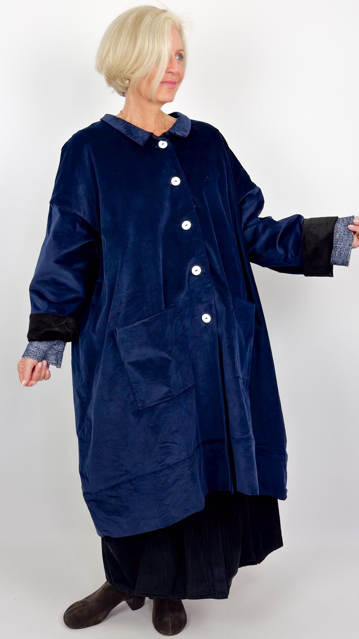 Barbara Lang CARL XII Coat Navy/Black