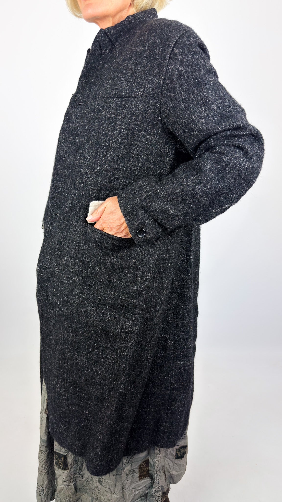 Pas De Calais 9392 Chesterfield Coat Charcoal