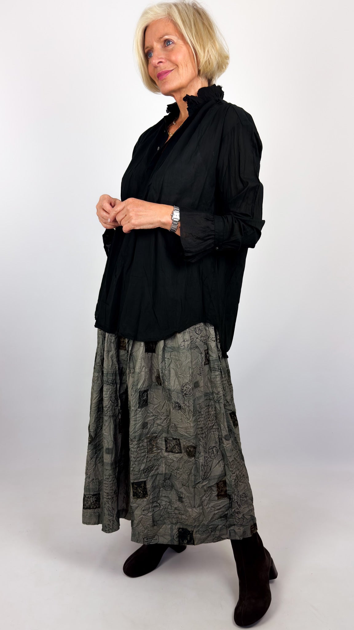 Pas De Calais 6862 Ruffle Blouse Black