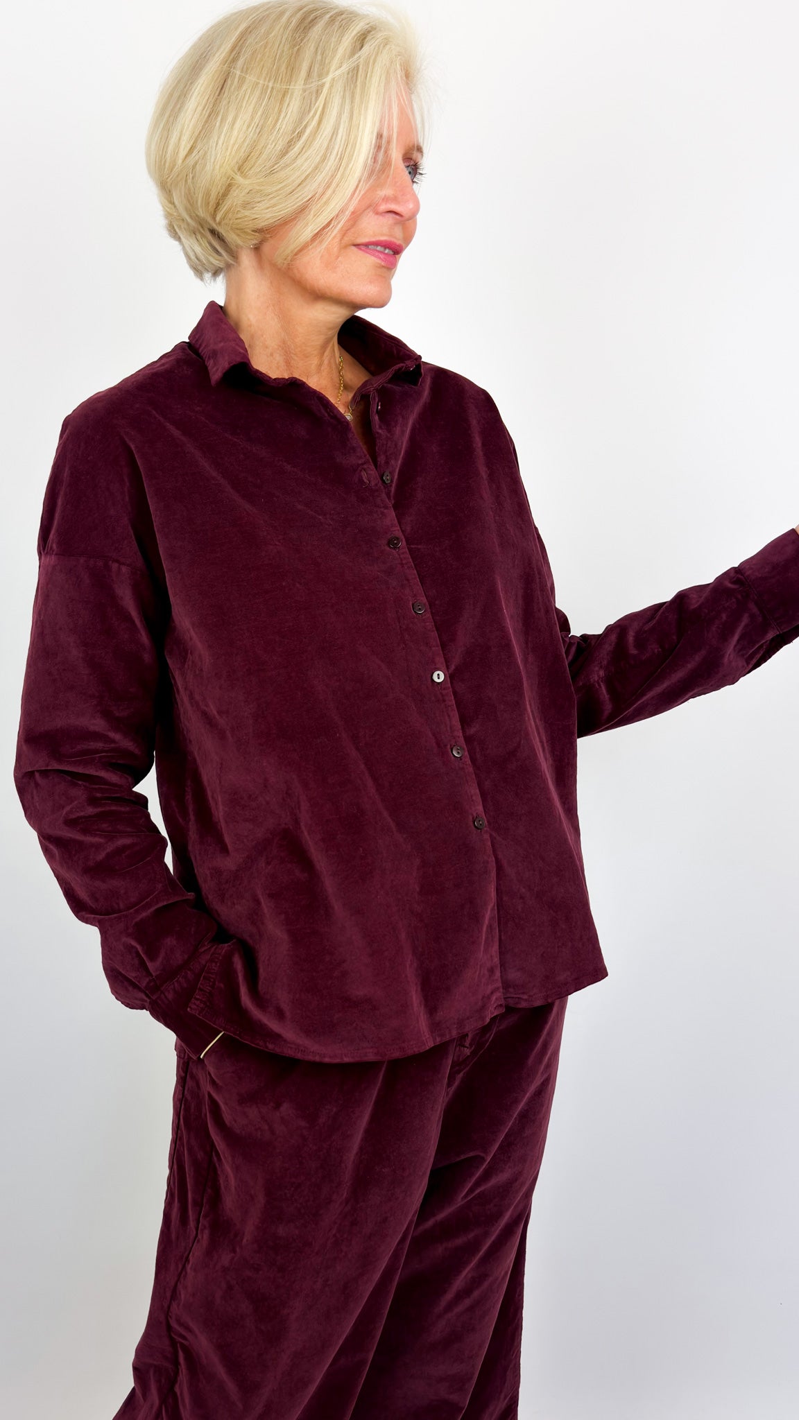 Album Di Famiglia V Collar Shirt Wine