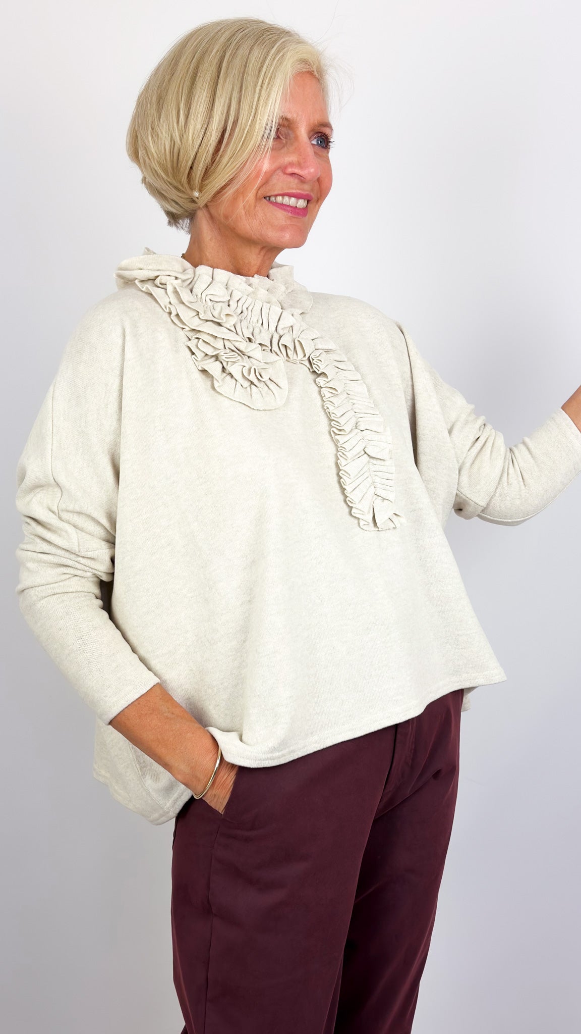 Neirami 304 Ruched Jumper Ivory