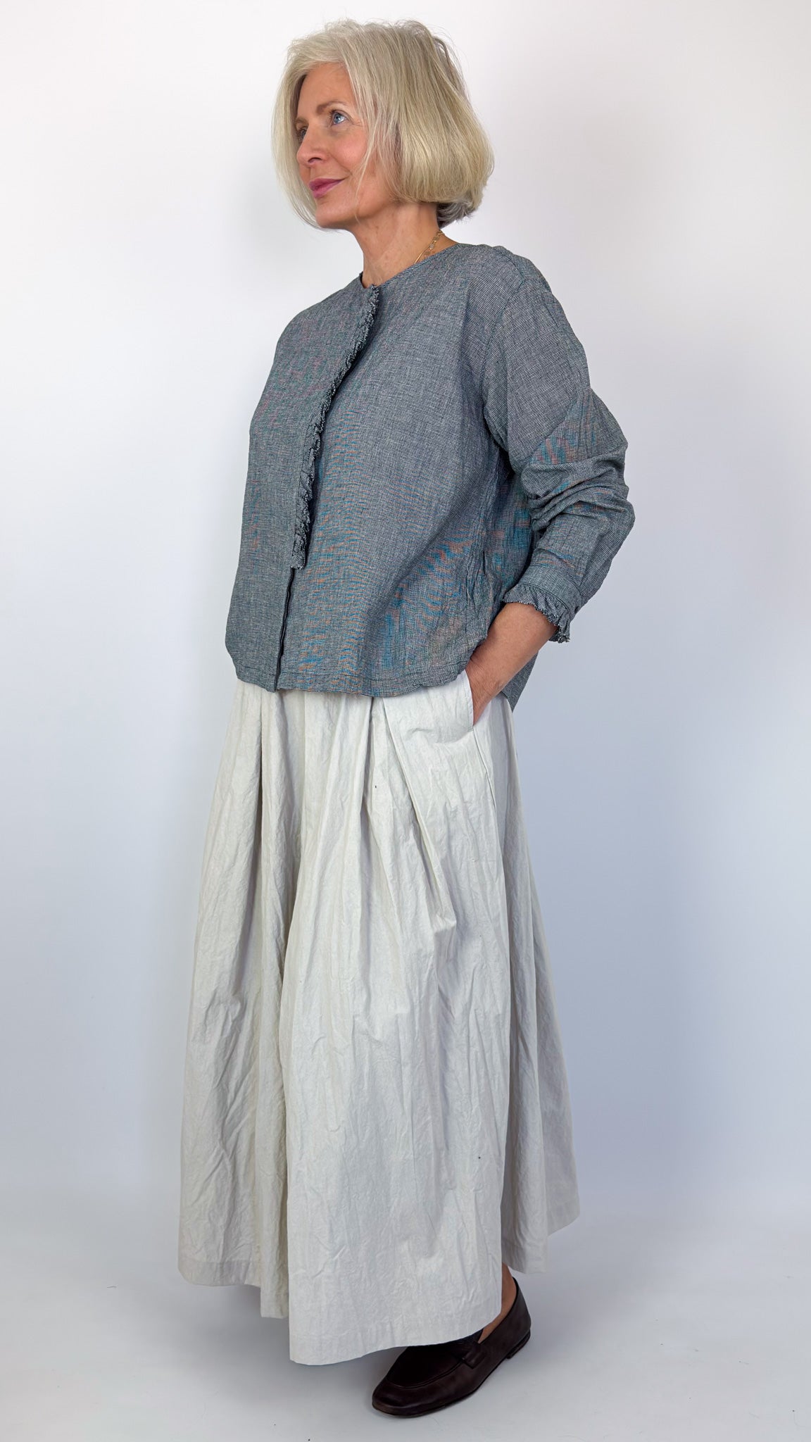 Kagure 2101 Frill Blouse Check