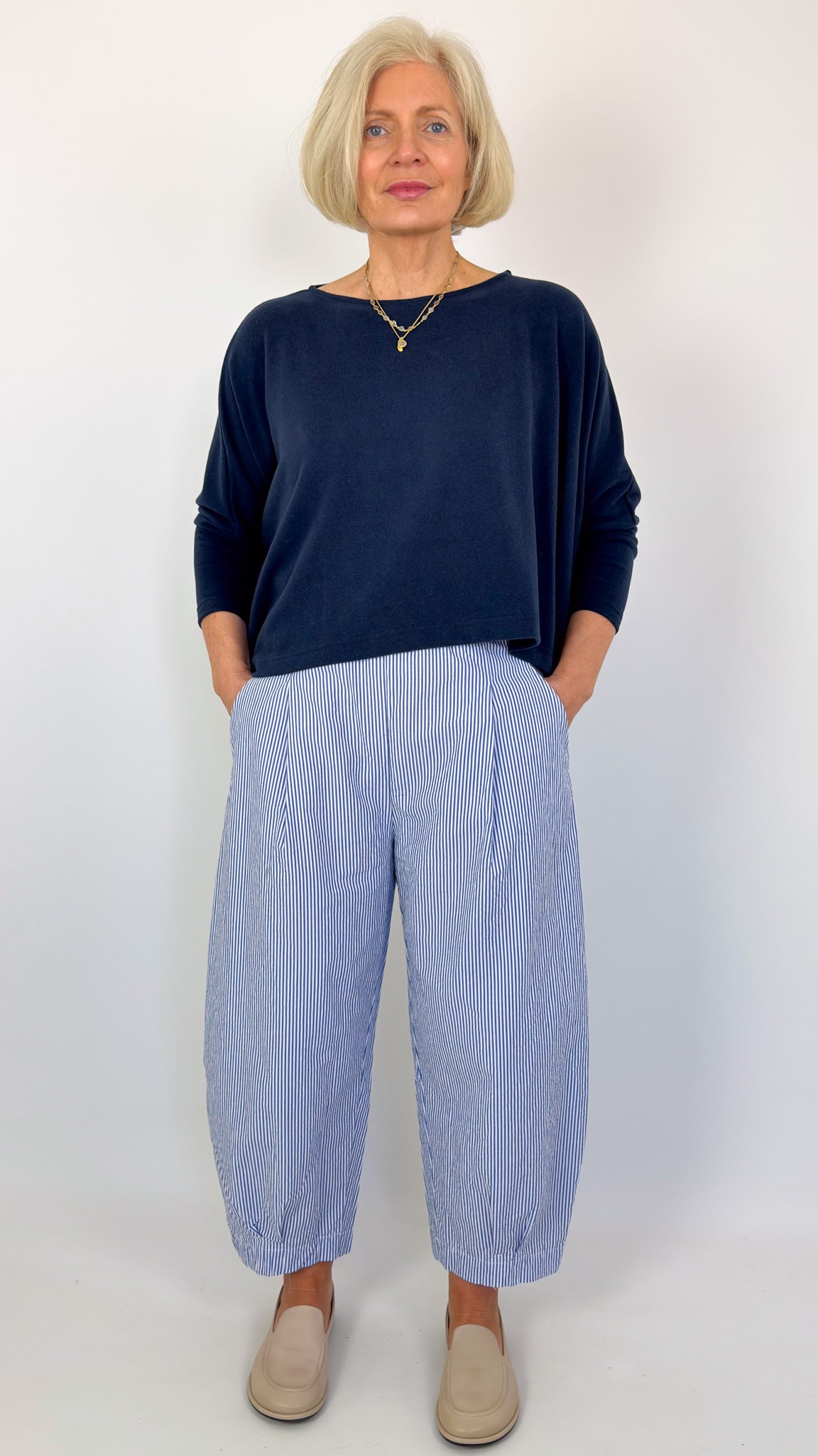 Mama b Bianco C Trousers Azzuro