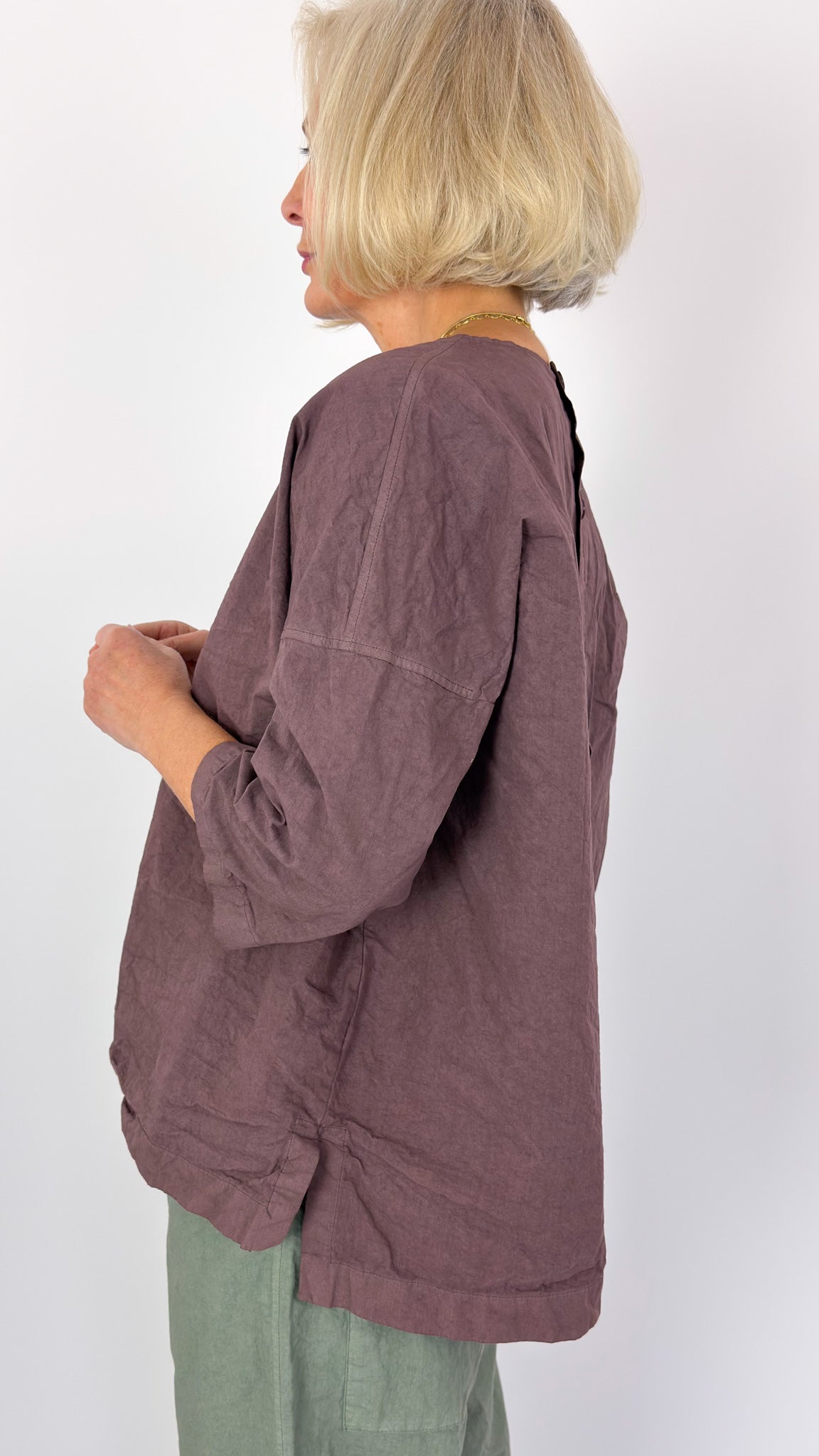 Album Di Famiglia 152 CC Button Back Blouse Mauve
