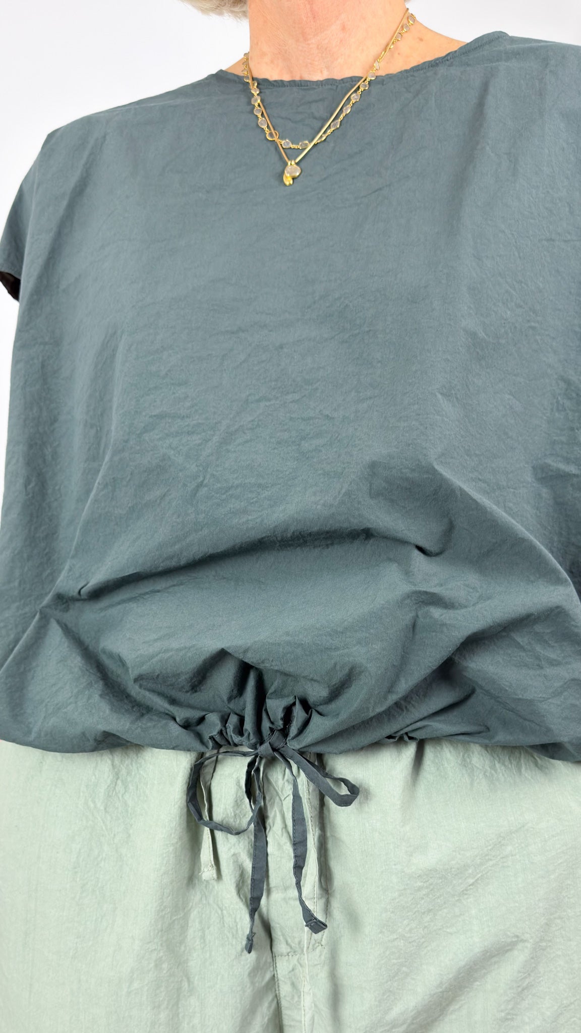 Album Di Famiglia 12_157 TC Drawstring Top Thyme