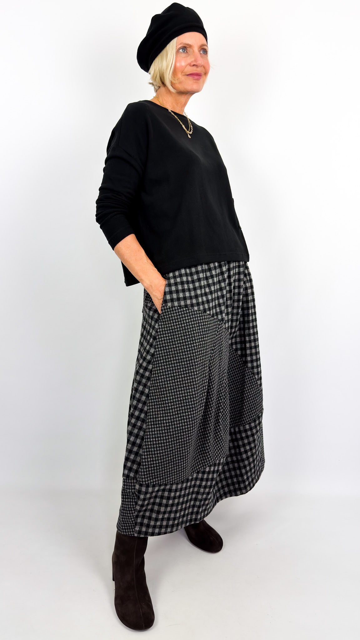 Mama b Daisy Skirt Grigio Check