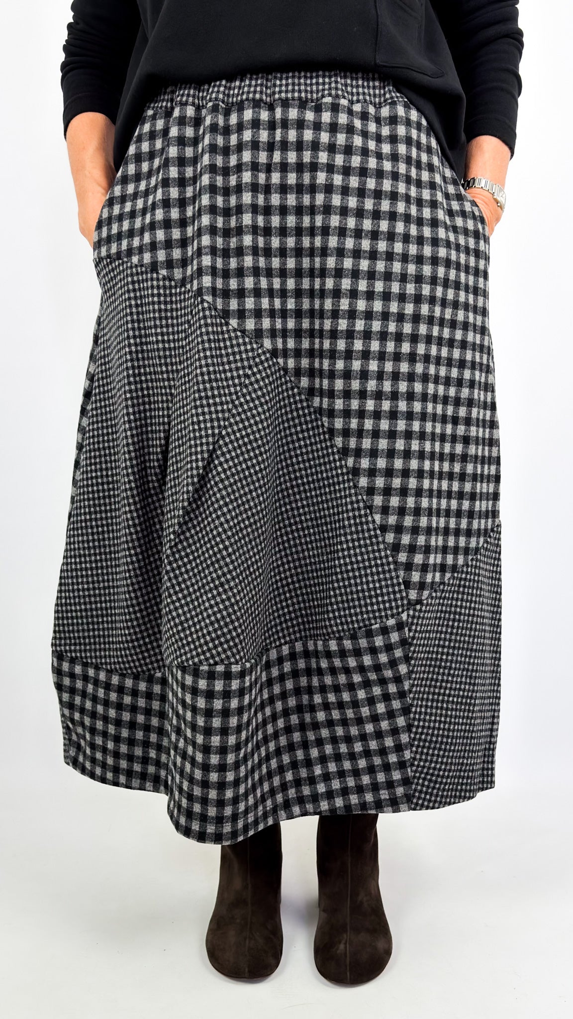 Mama b Daisy Skirt Grigio Check