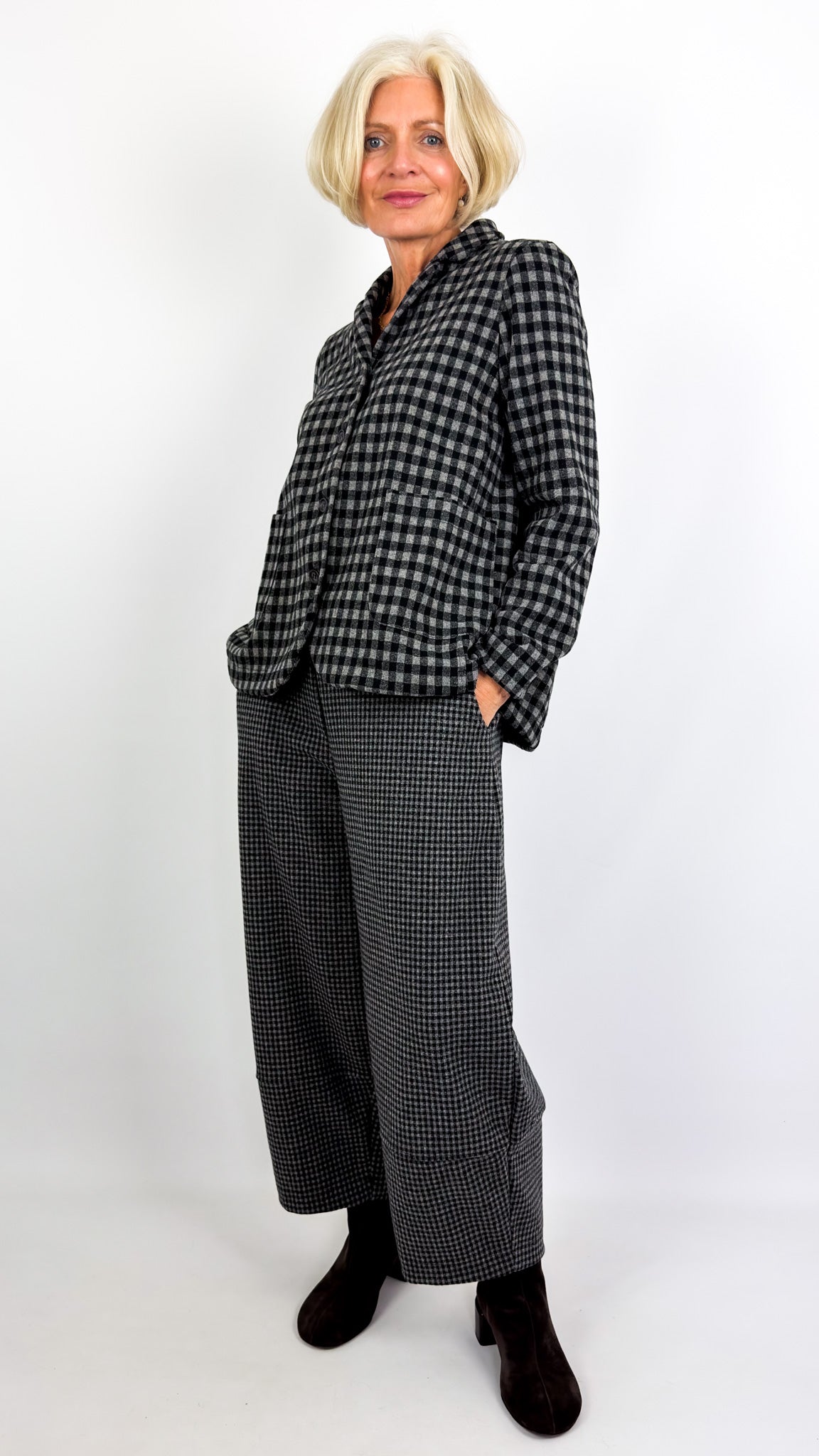 Mama b Rima JQ Trousers Grigio Check