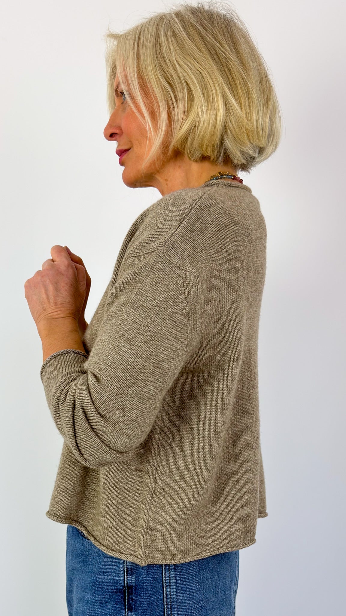Cordelia James Pea Mix Jumper Stone