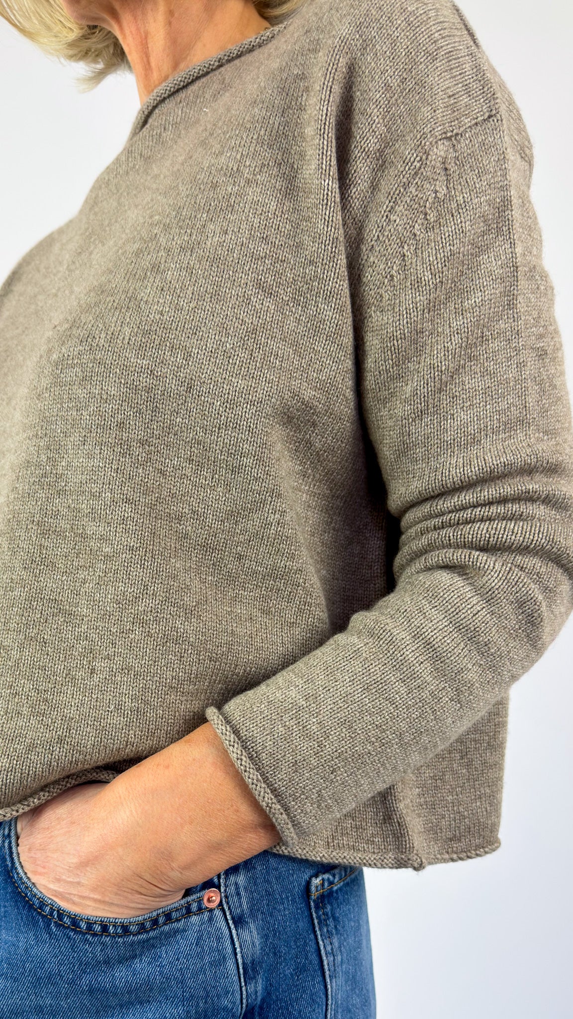 Cordelia James Pea Mix Jumper Stone
