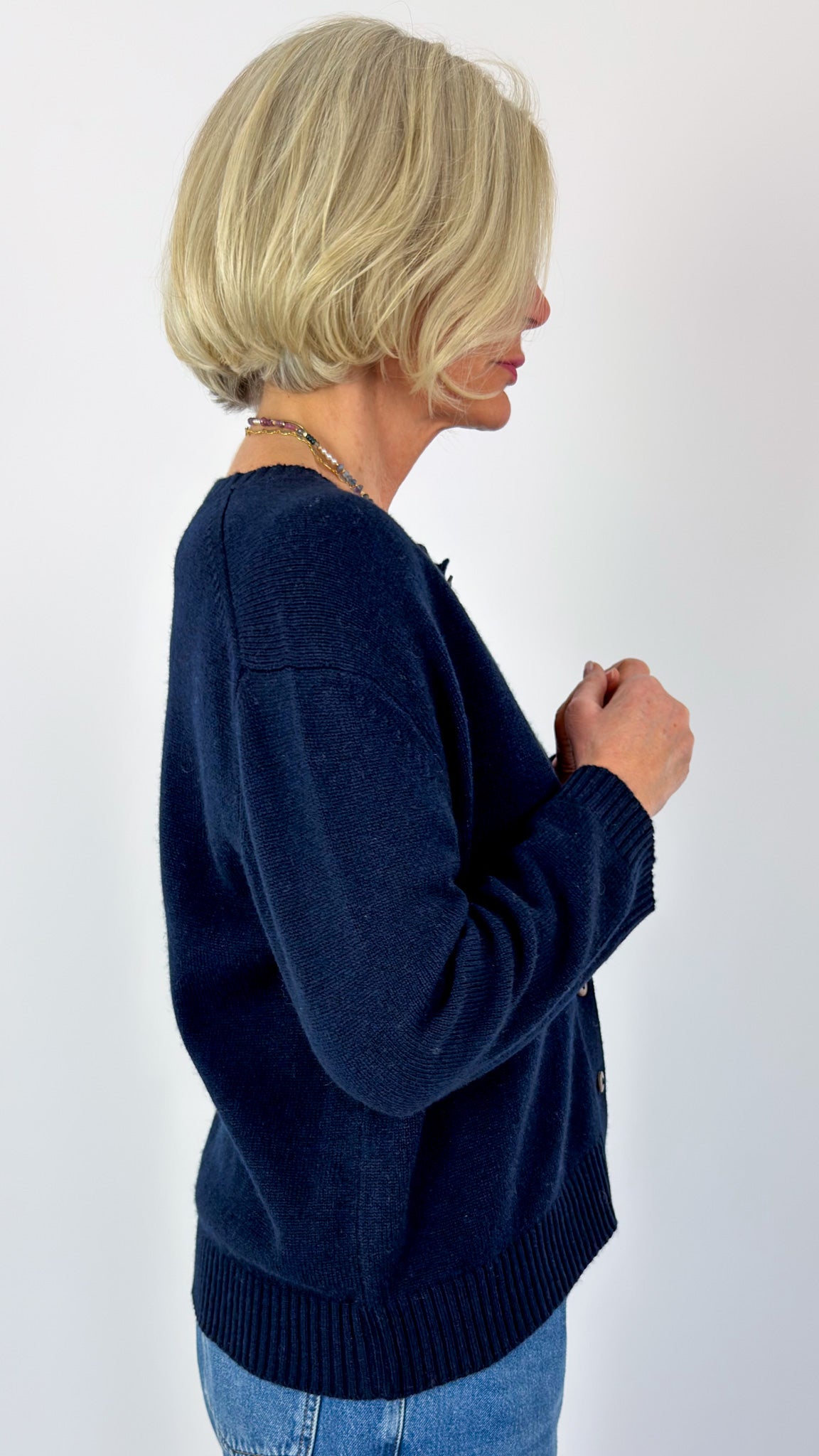 Cordelia James Rosa Cardigan Navy