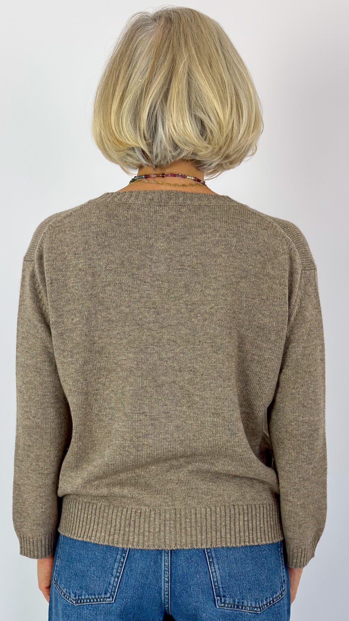 Cordelia James Rosa Cardigan Stone