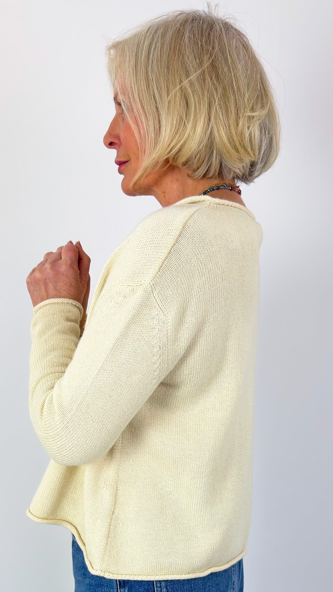 Cordelia James Gracie Mix Cardigan Buttermilk/Rust