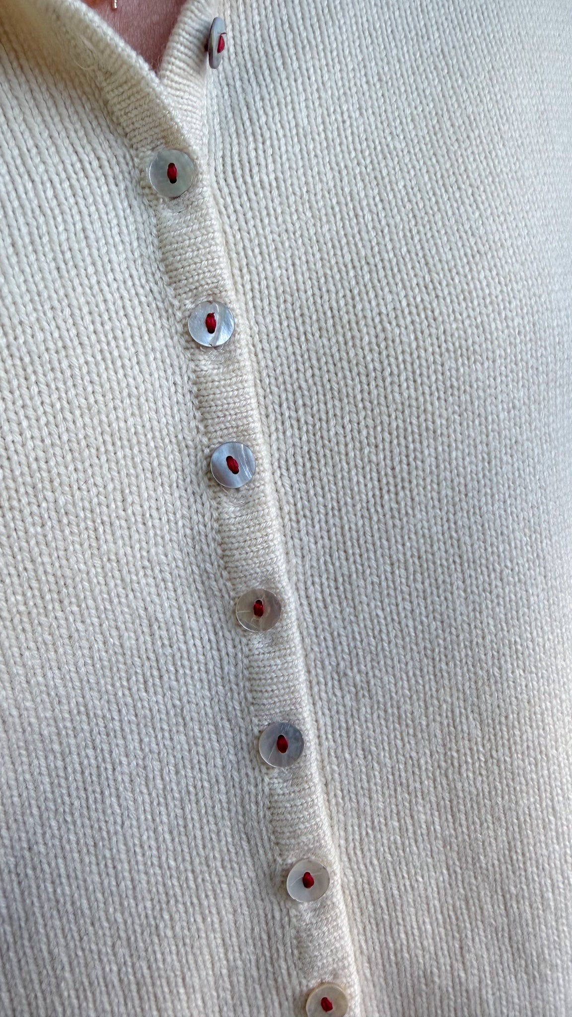 Cordelia James Gracie Mix Cardigan Buttermilk/Rust