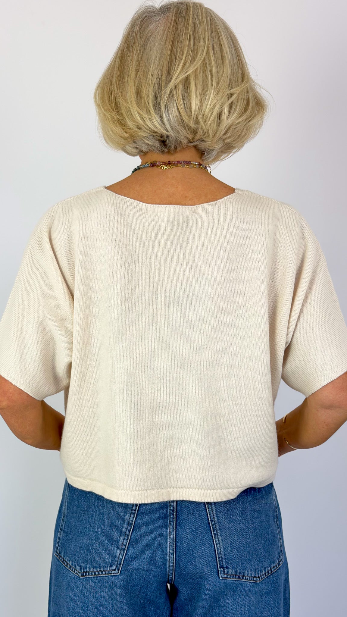 Cordelia James Nano Mix Cardigan Ivory