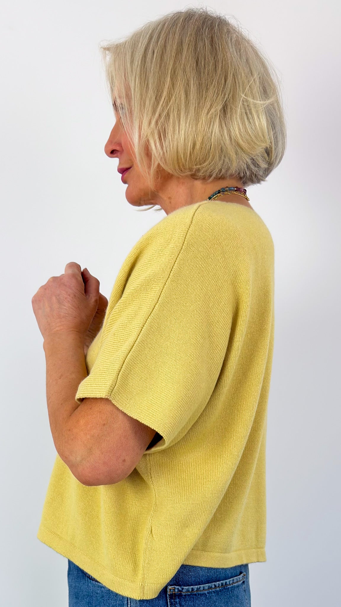 Cordelia James Nano Mix Cardigan Turmeric