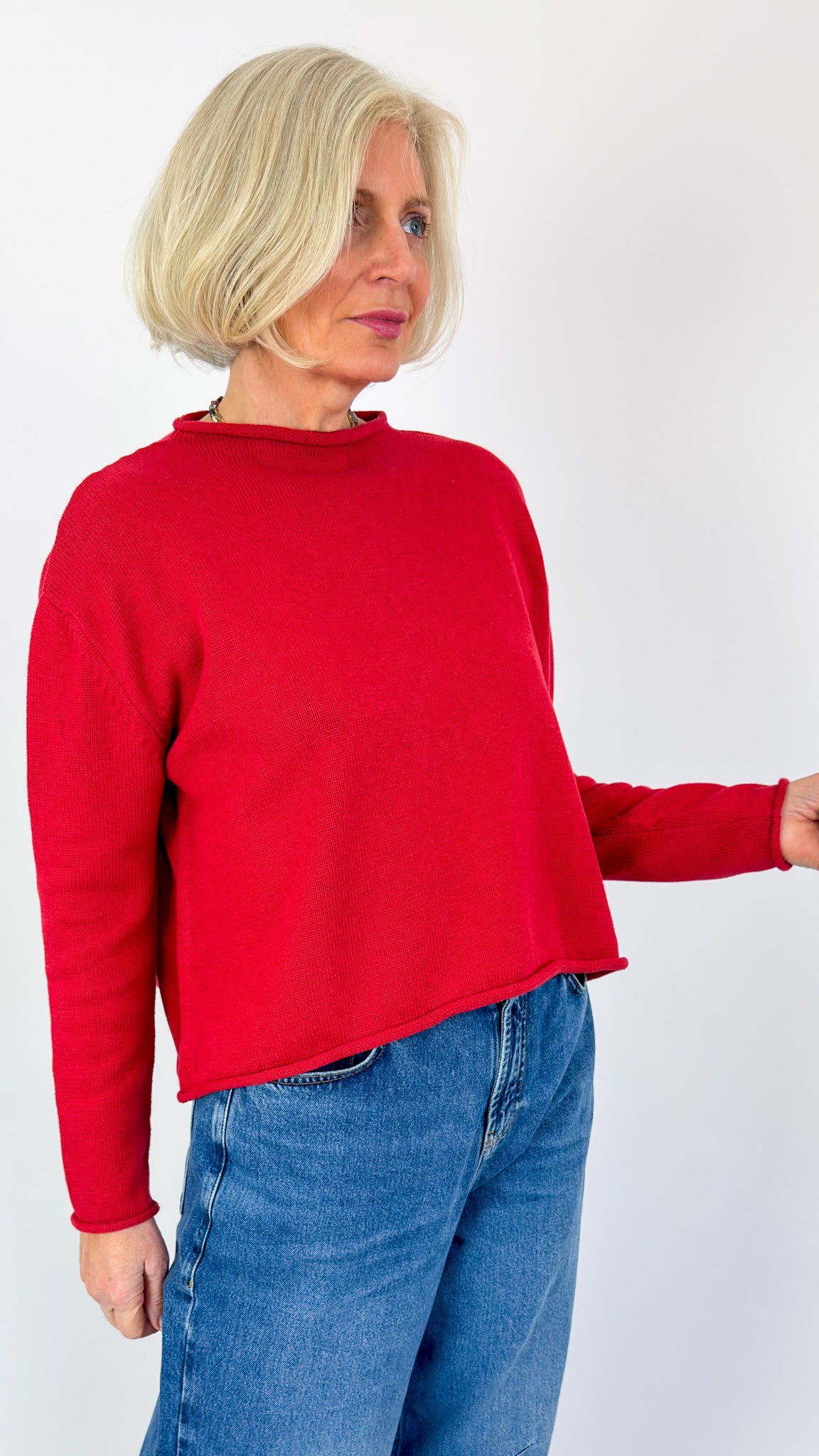 Cordelia James Pea Cotton Jumper Red