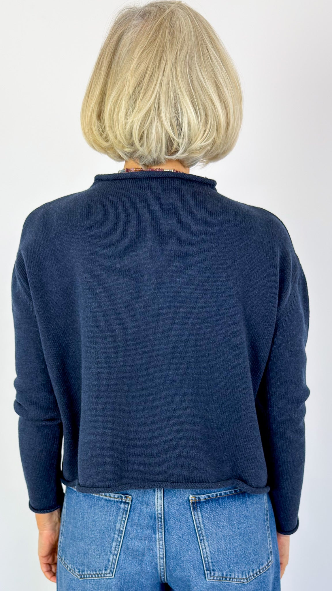 Cordelia James Pea Cotton Jumper Navy