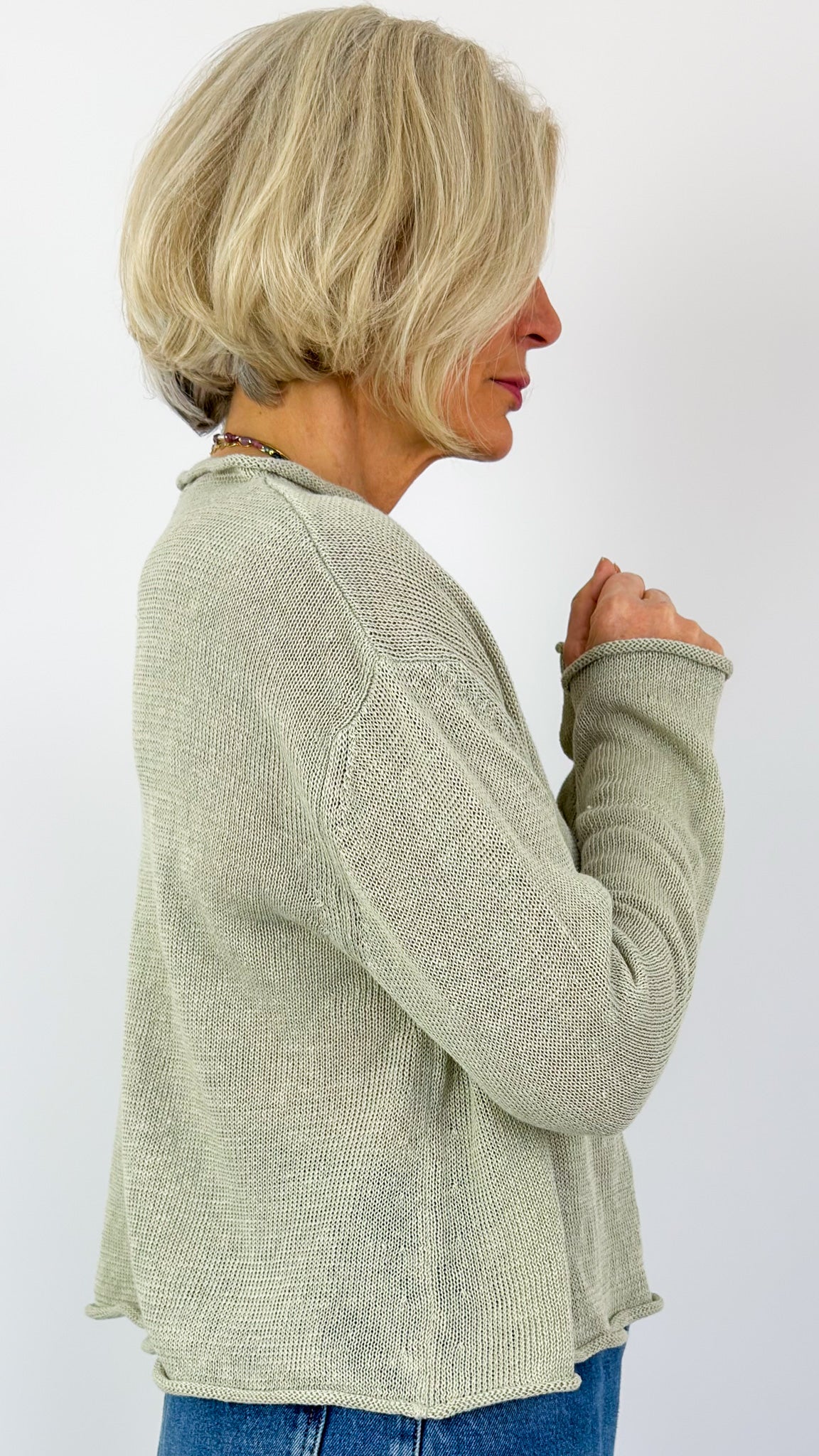 Cordelia James Pea Linen Jumper Pebble