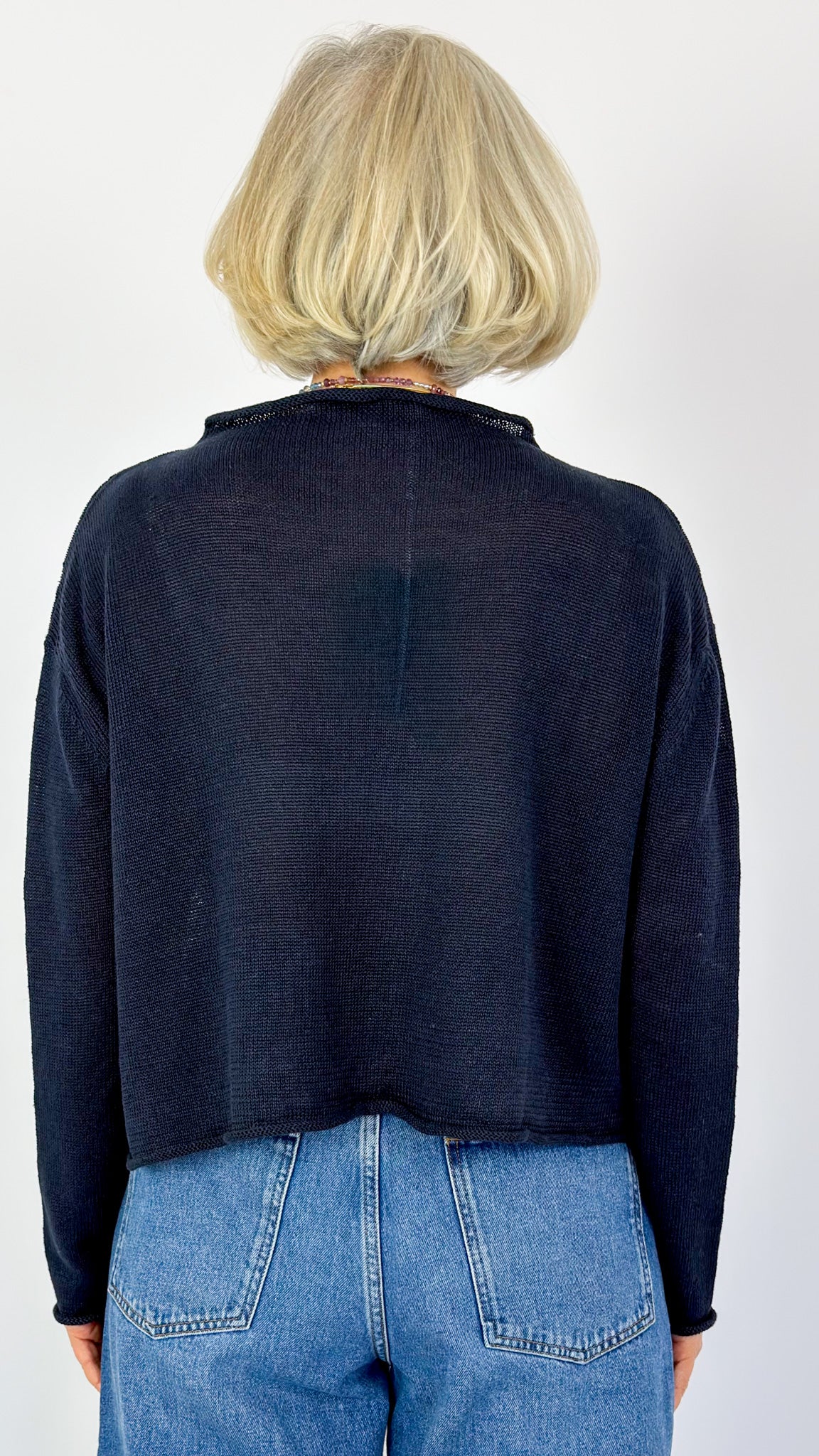 Cordelia James Pea Linen Jumper Navy