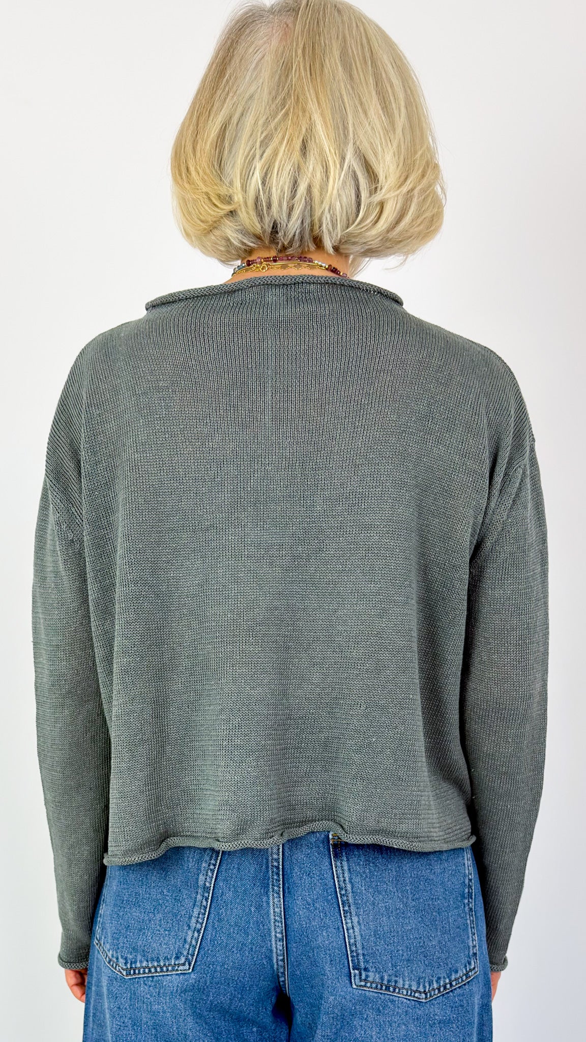 Cordelia James Pea Linen Jumper Smoke
