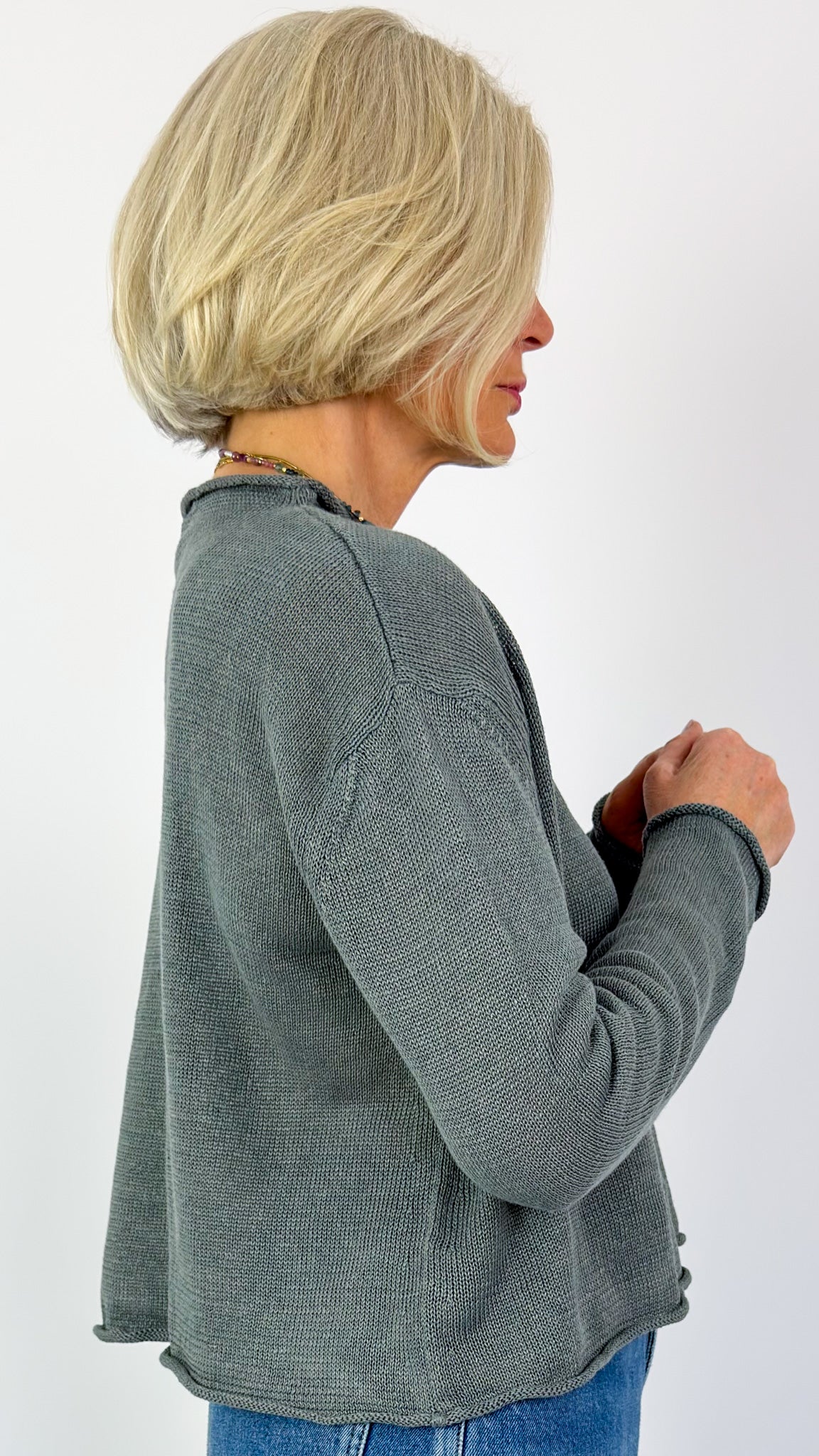 Cordelia James Pea Linen Jumper Smoke
