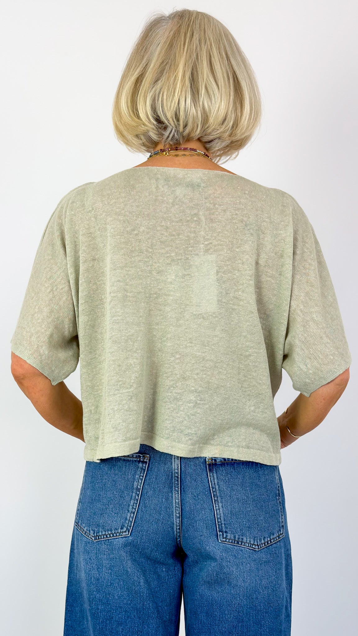 Cordelia James Nano Linen Cardigan Pebble