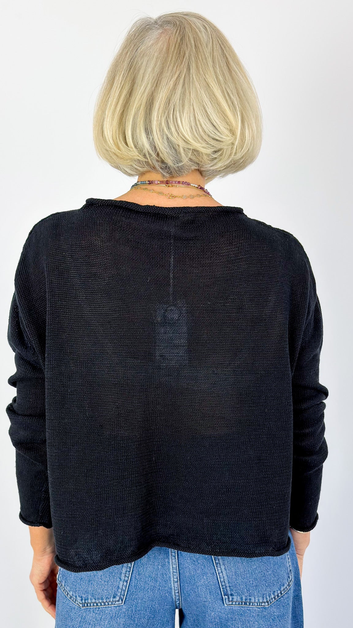 Cordelia James Pea Linen Jumper Black
