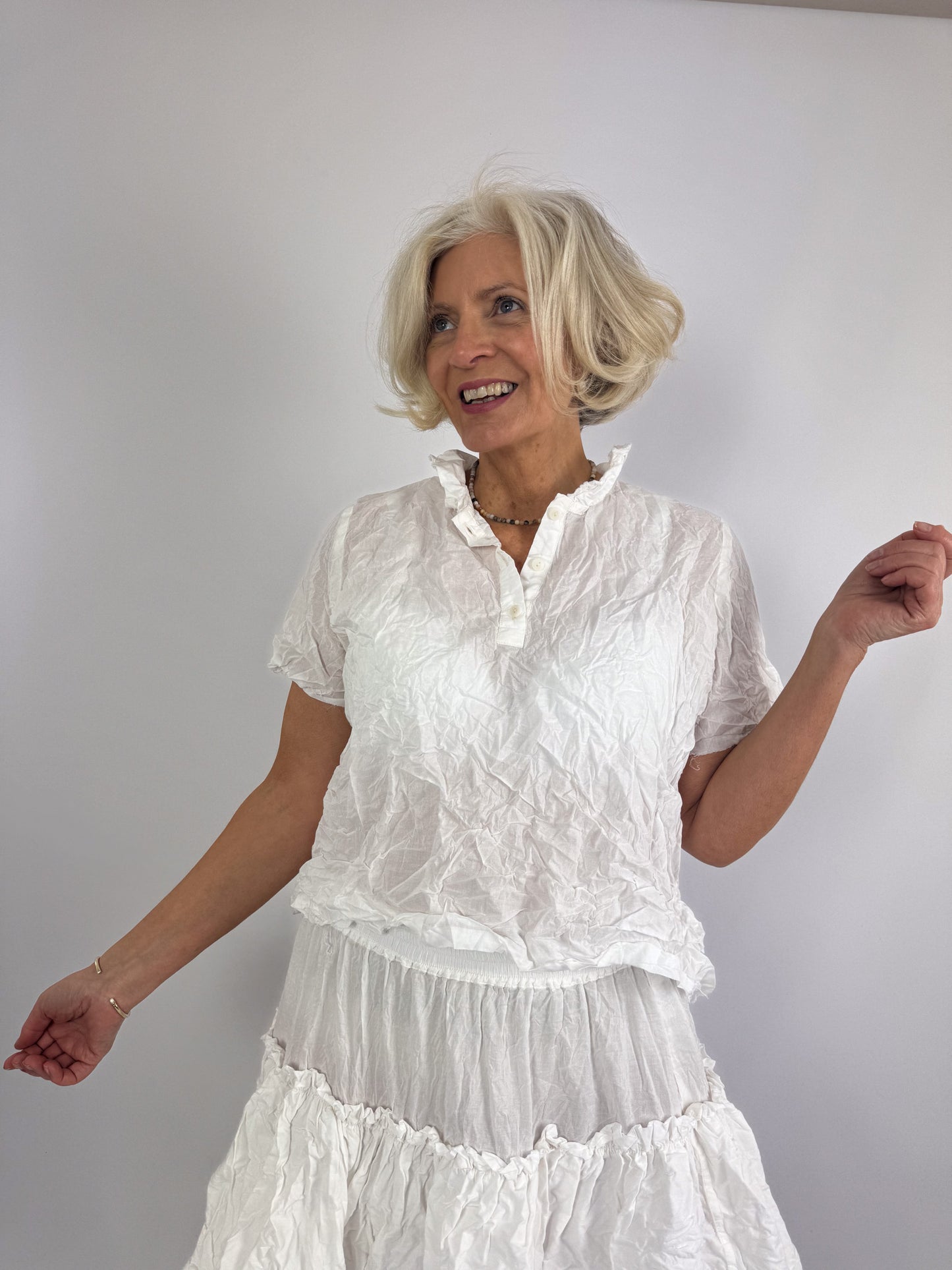 Privatsachen Applikleid Blouse Schnee