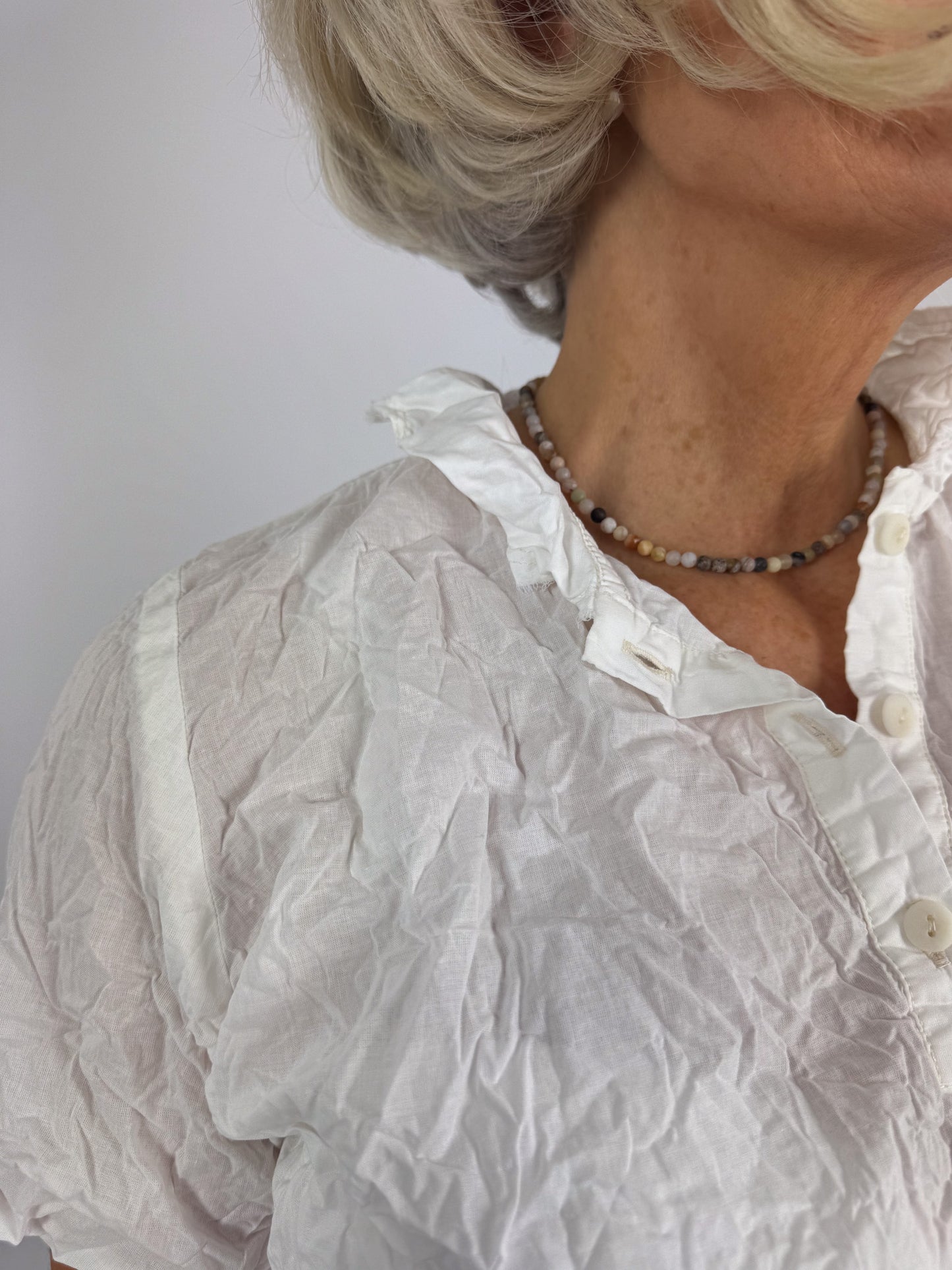Privatsachen Applikleid Blouse Schnee