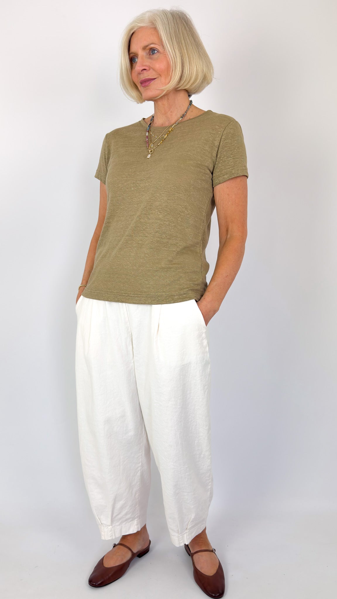 MB Bianco D Trousers Latte Tboom