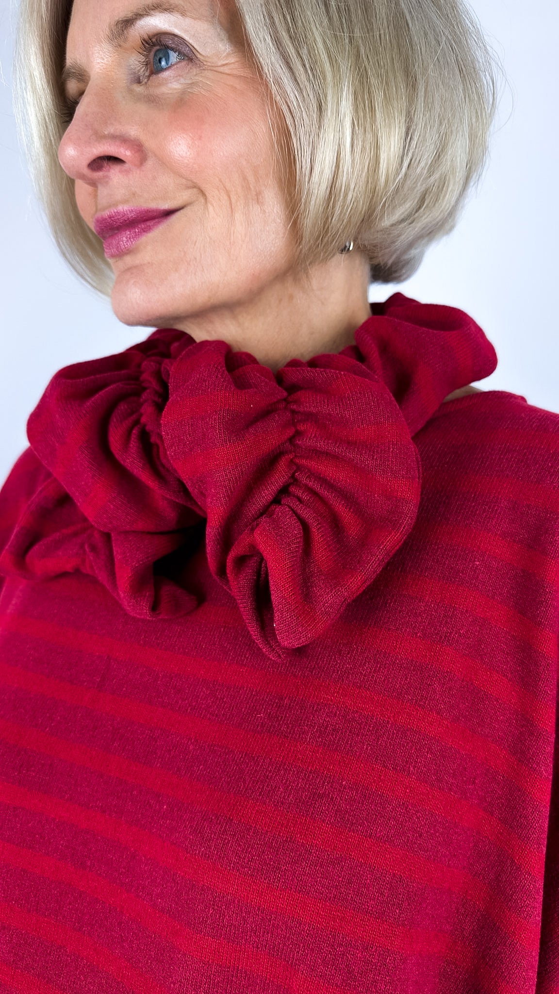 Mumma b Frou Scarf Rosso Stripe