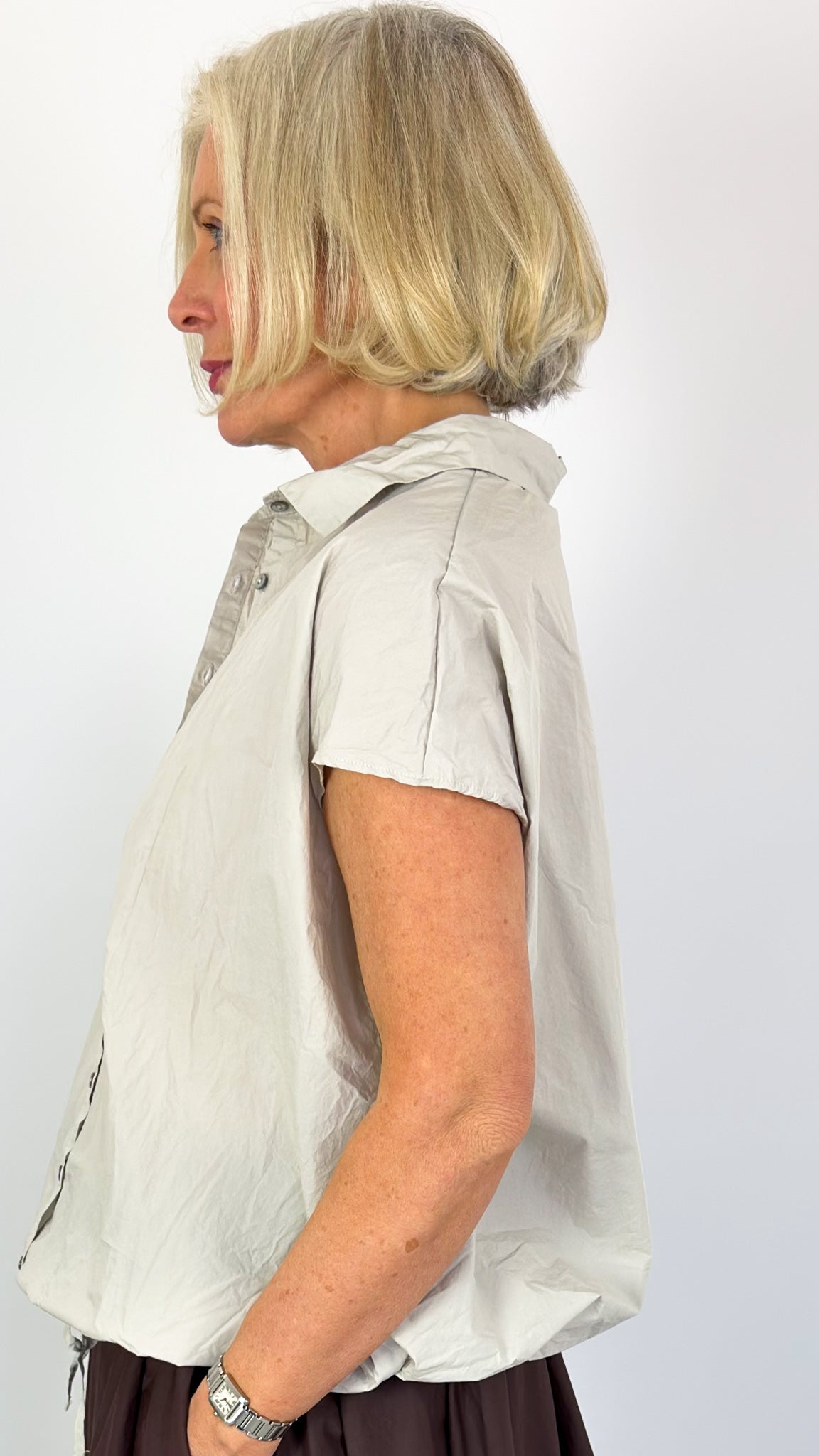 Album Di Famiglia 12_143 TC Drawstring Shirt Pebble