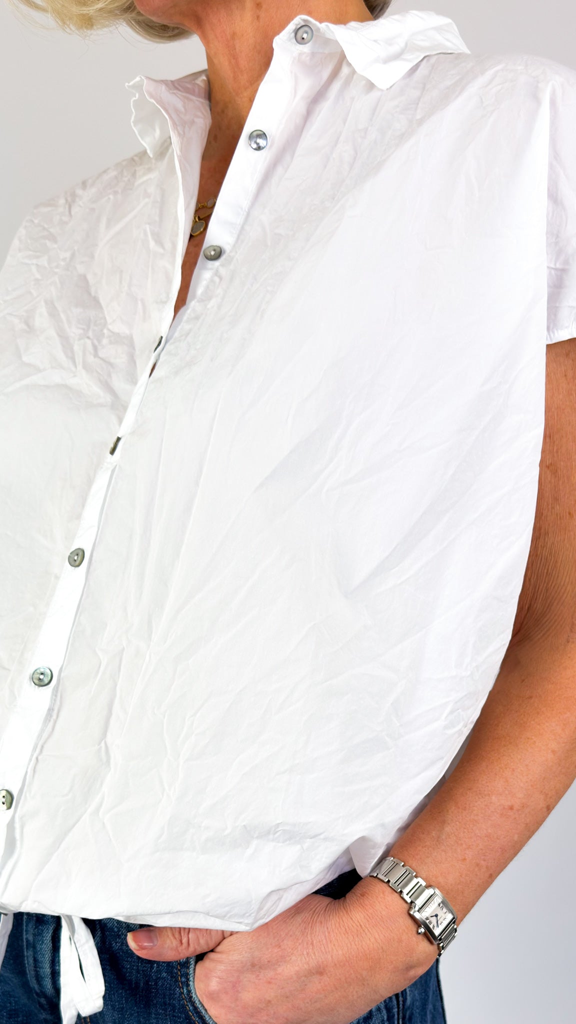Album Di Famiglia 12_143 TC Drawstring Shirt White