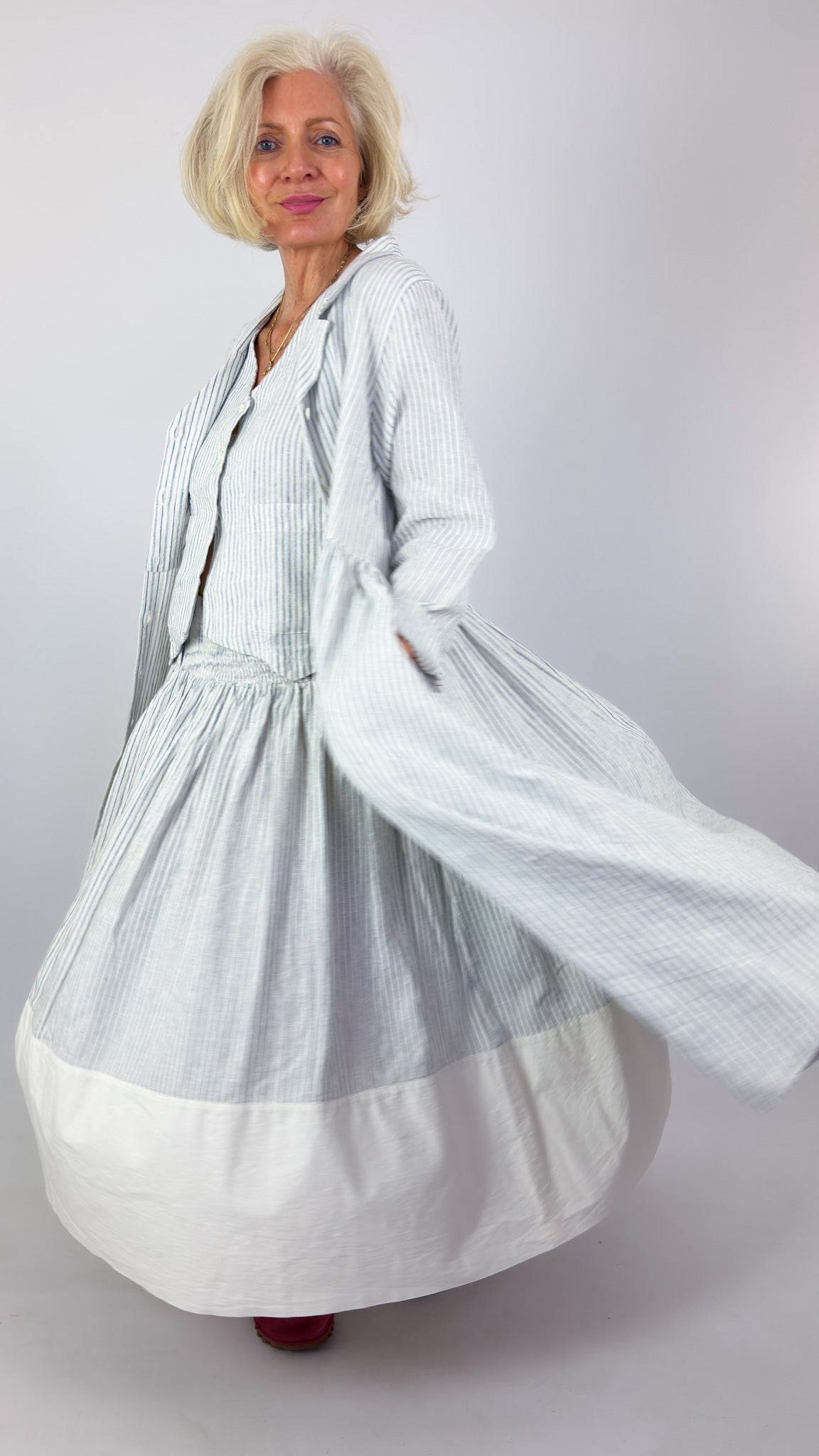 Ewa i Walla Helin Coat Dress Striped